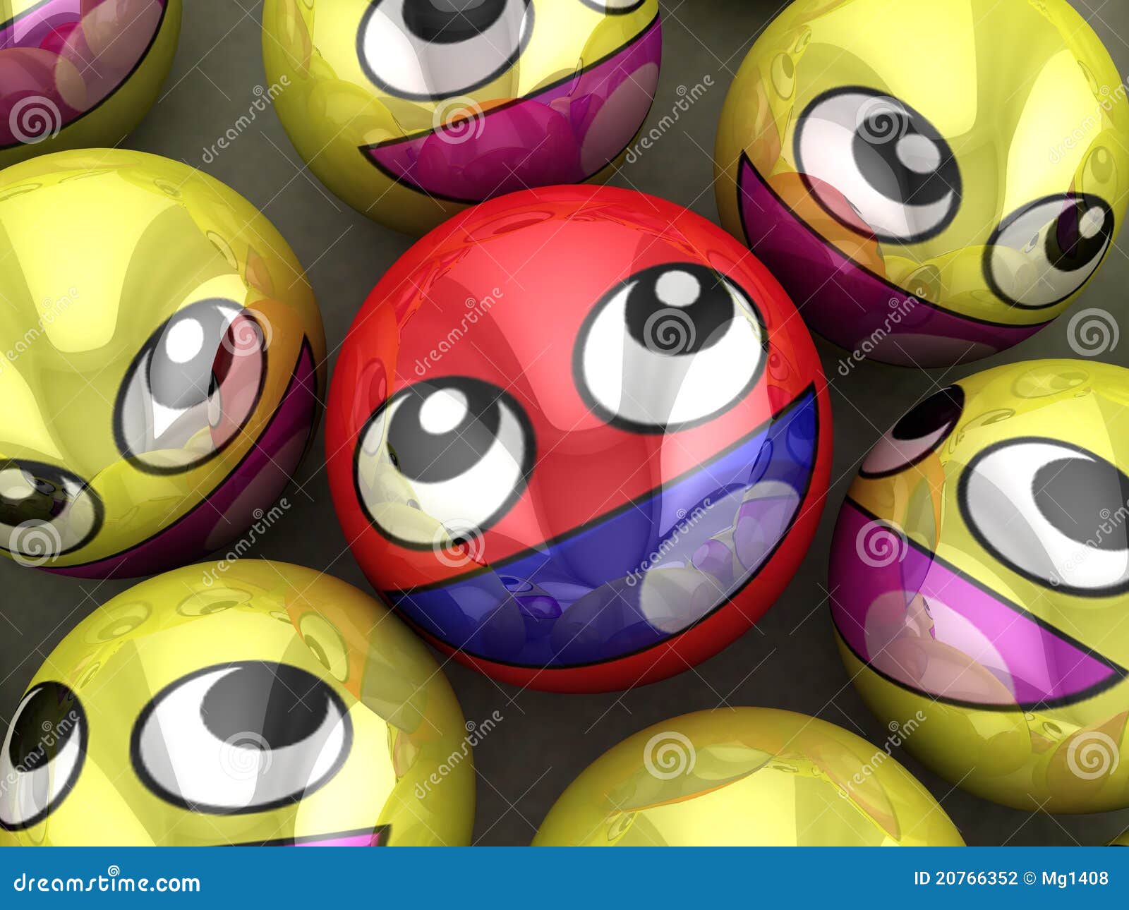 3D Ronde Gezichten Smiley. stock illustratie. Illustration of