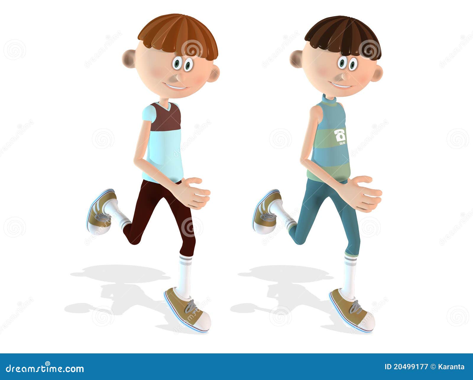 3D running Carton Boys stock illustration. Illustration of cartoon -  20499177