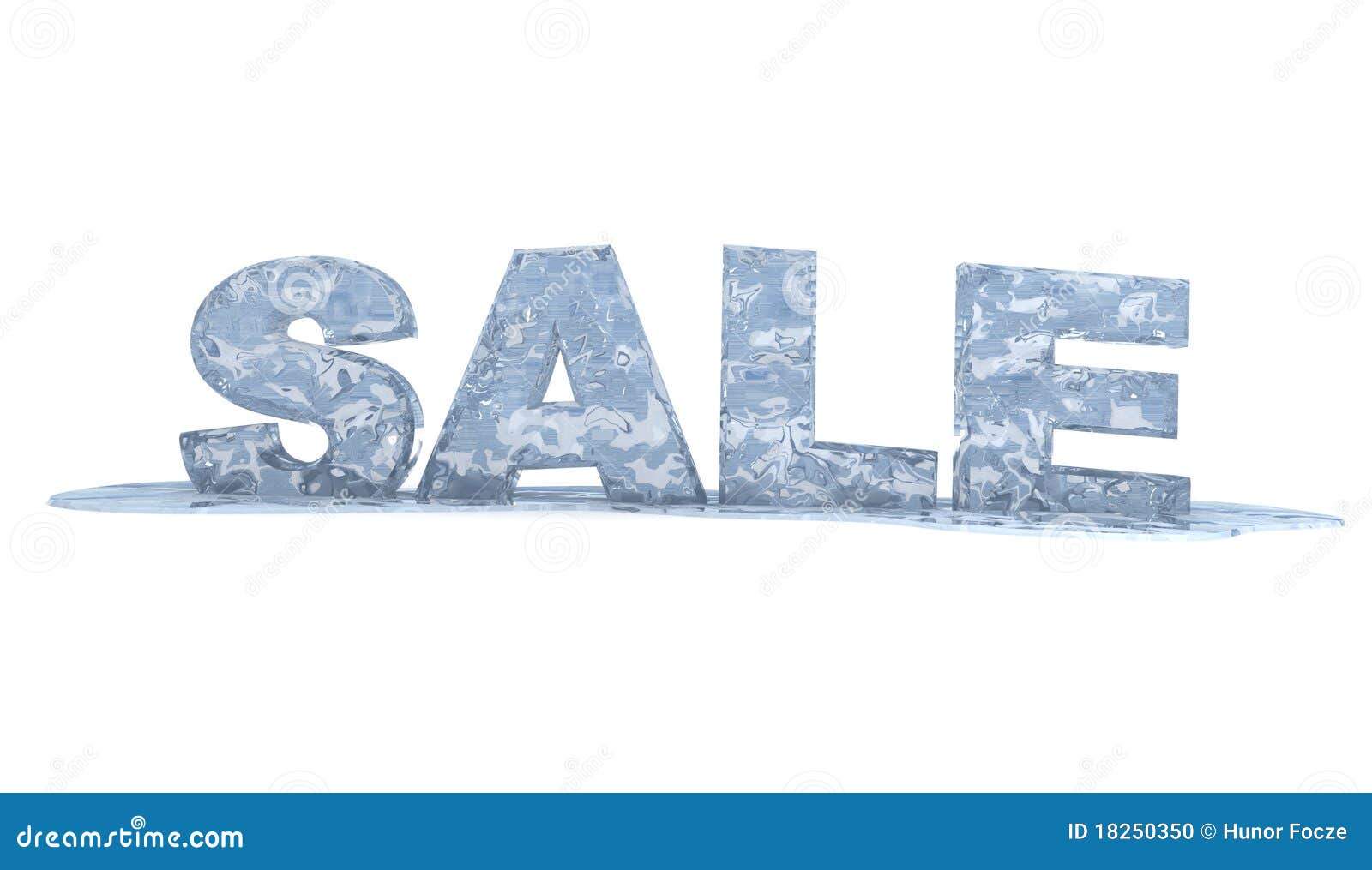 3d Sale Text Frozen 3d Ice Sign Stock Illustration Illustration of