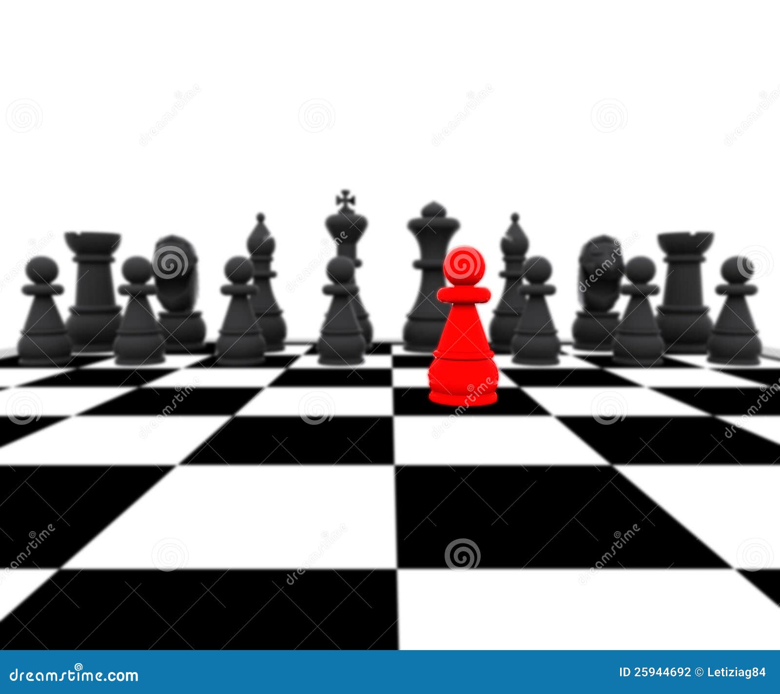 3d Schach - Pfandgegenstand-Rot Stock Abbildung