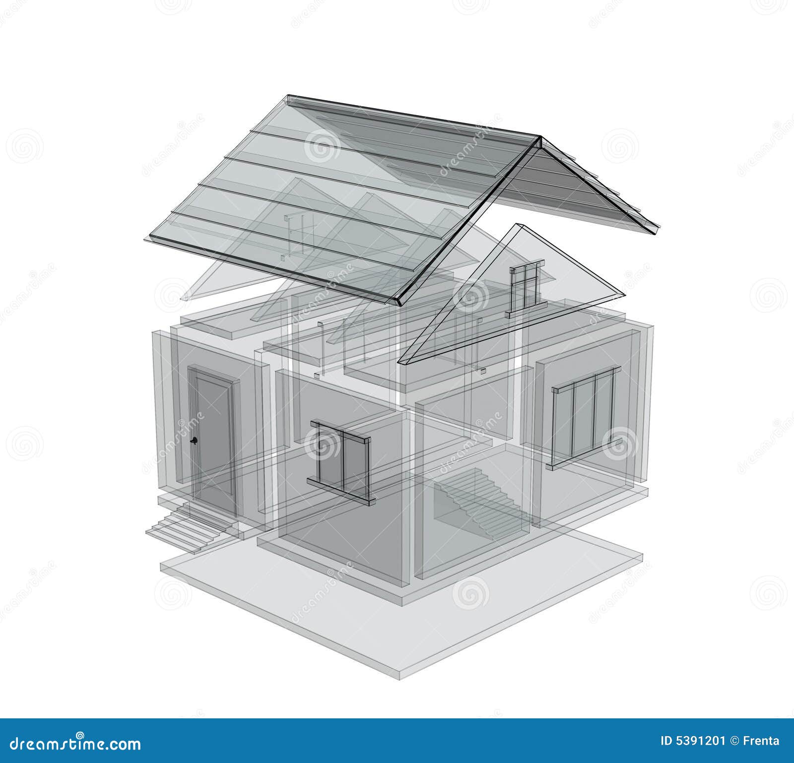  3d  sketch of a house  stock illustration Illustration of 