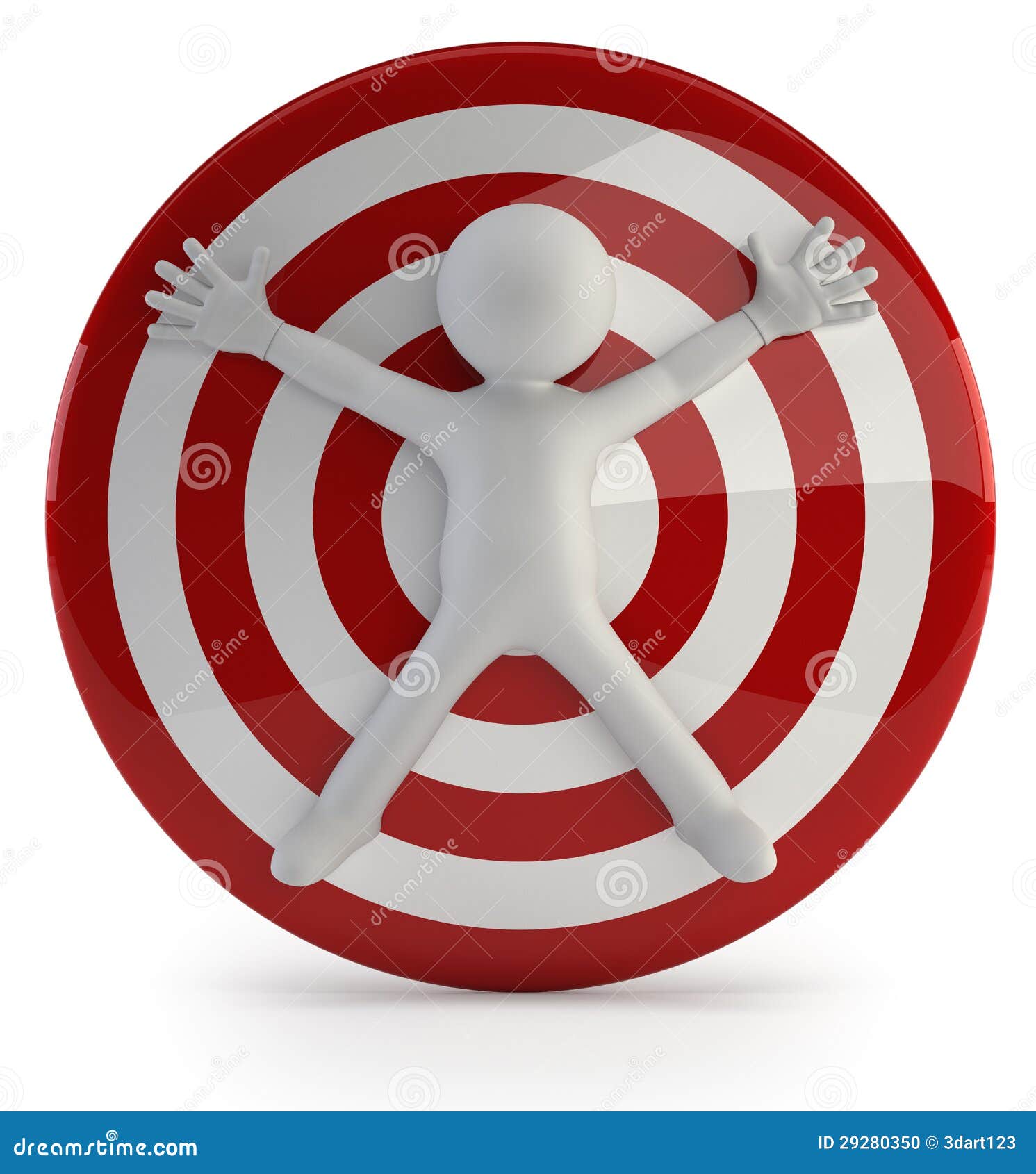 3d Small People Big Target Stock Illustration Illustration of idea