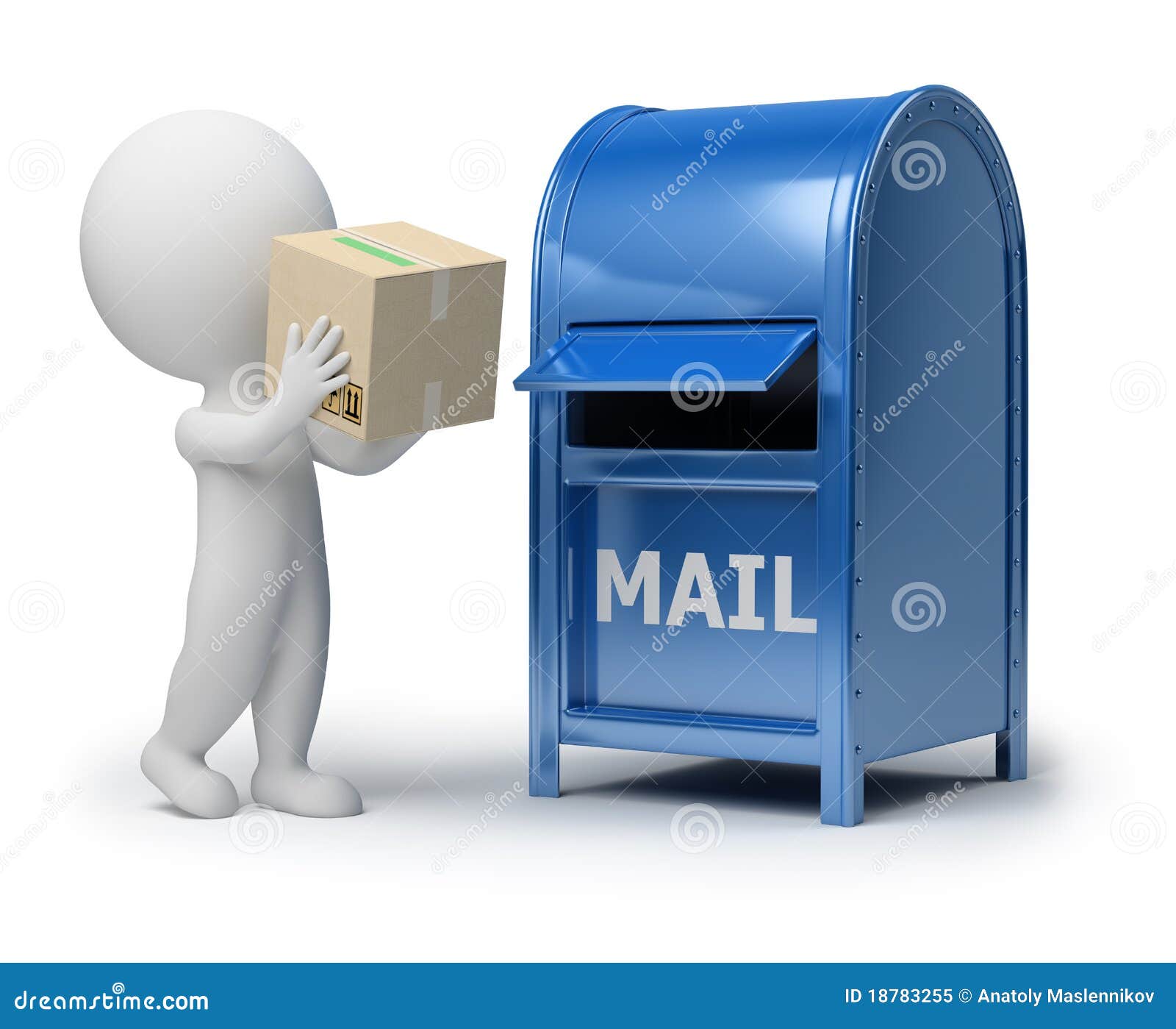 3d small people - mailing a package