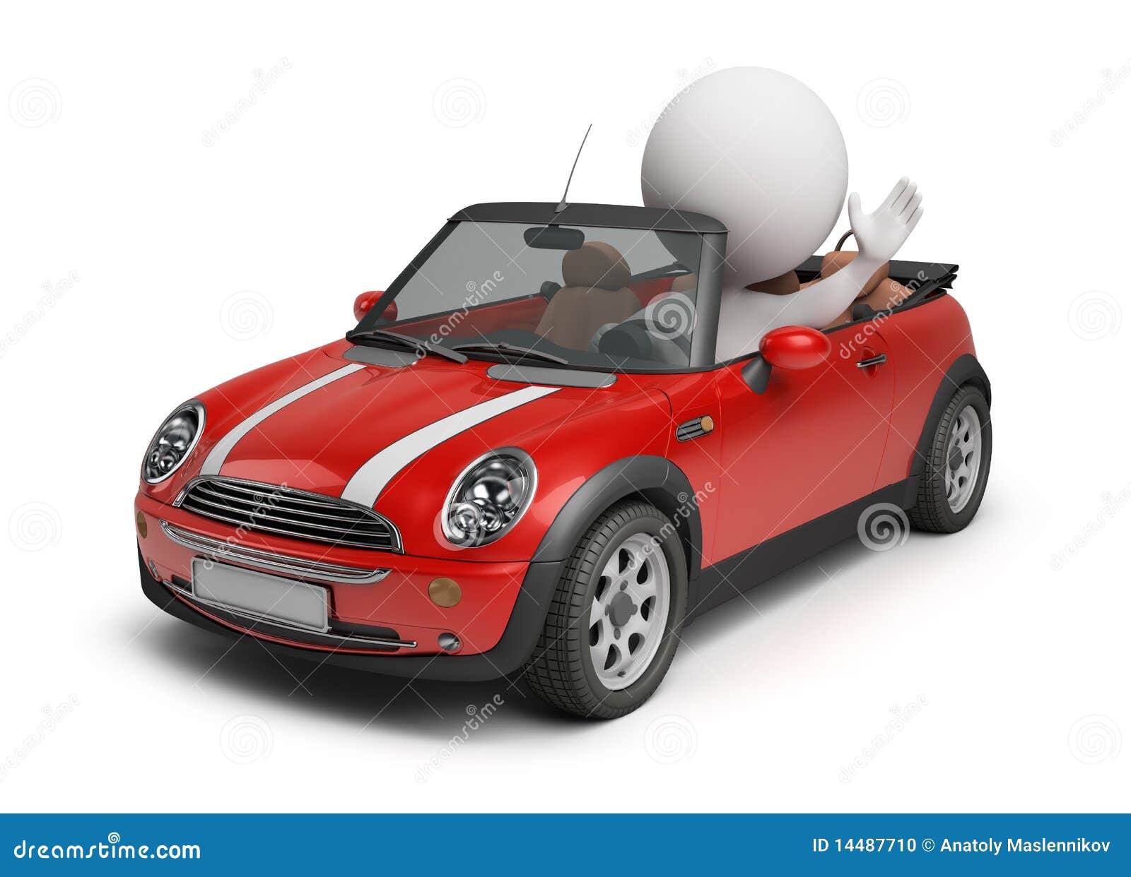 3d small people - small car