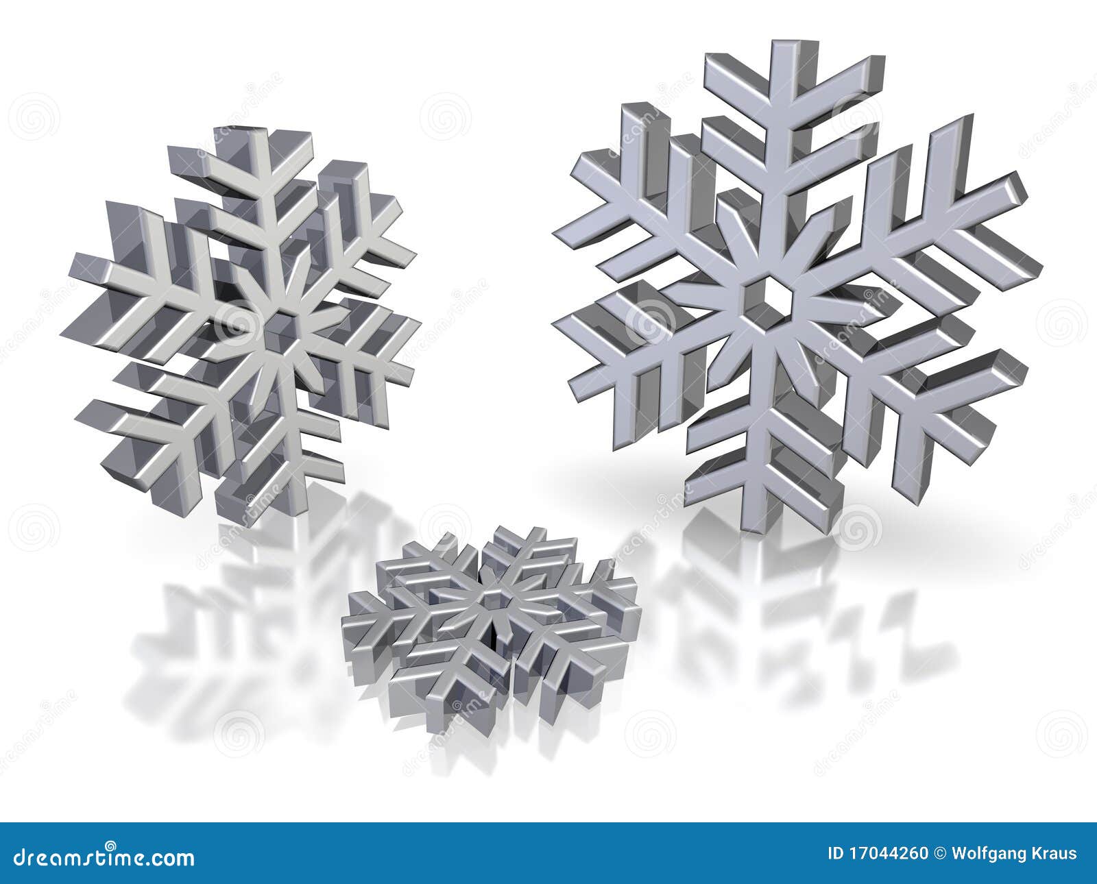 3d Snowflakes on White Background Stock Illustration - Illustration of  shine, december: 17044260