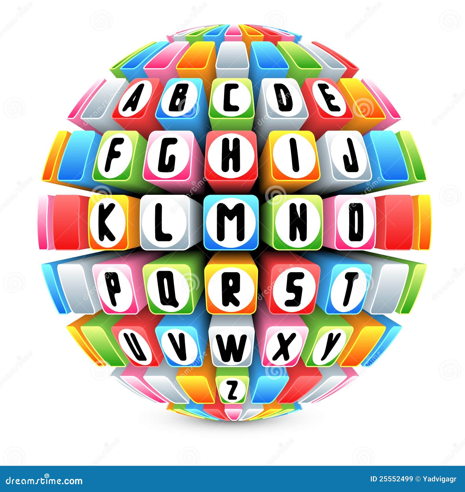 3d Sphere With English Alphabet Stock Vector - Image: 25552499