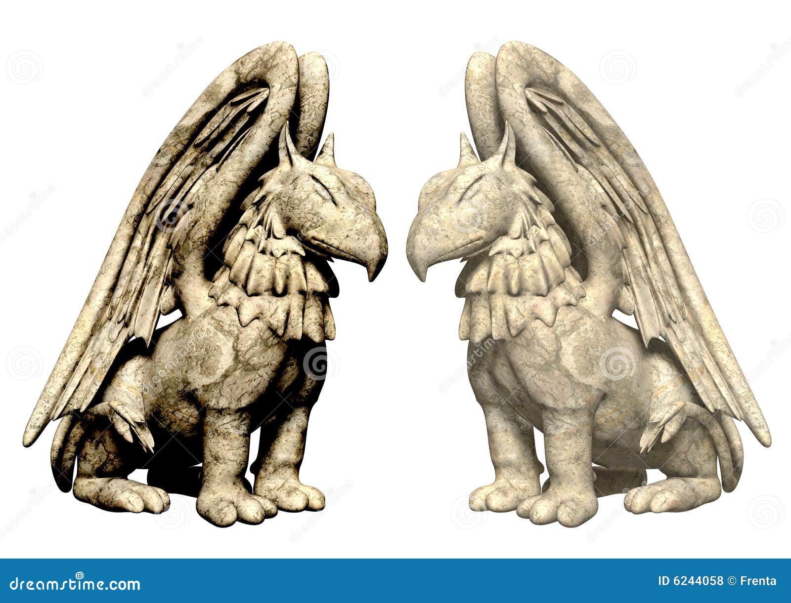 3d Statues Griffin From Stone Stock Illustration Illustration of
