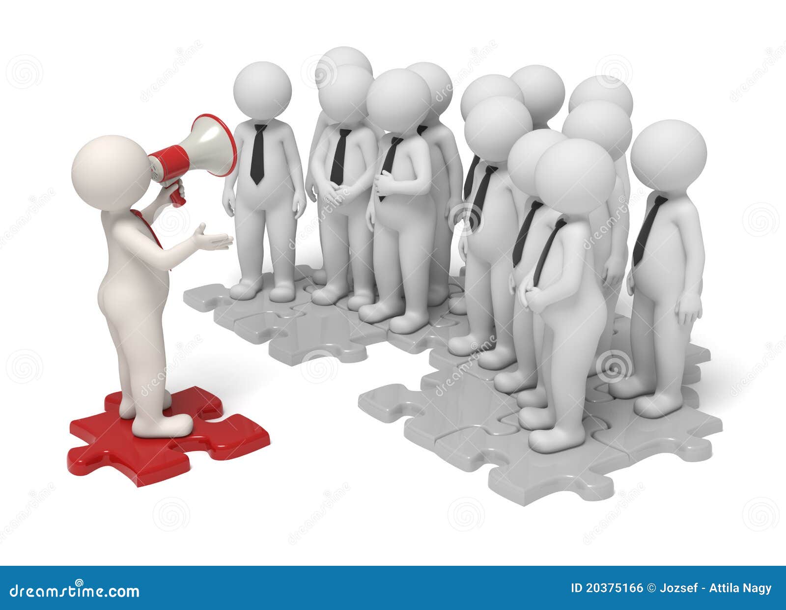 3d Team Magaphone Announcement Stock Illustration Illustration of