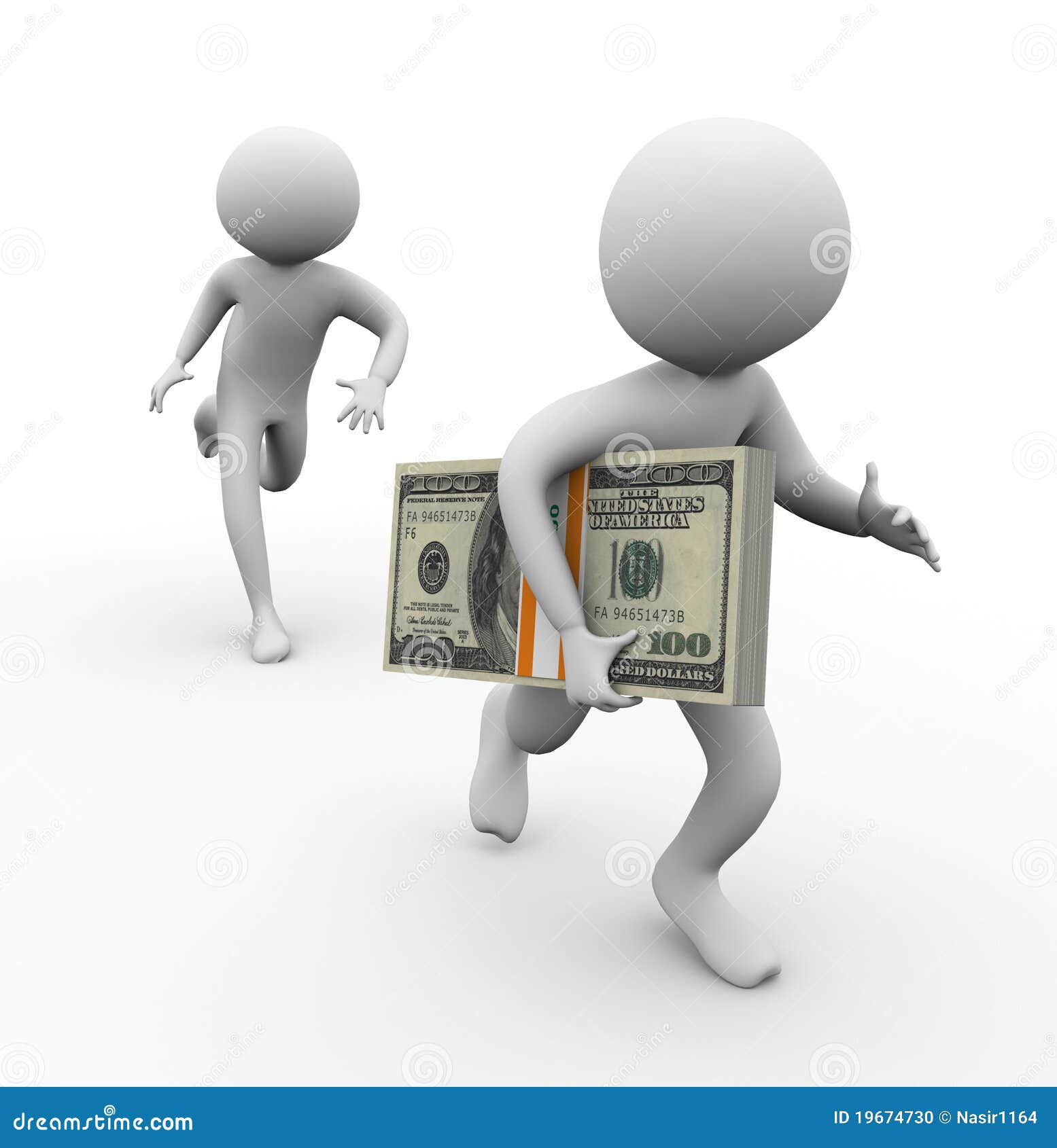 3d Thief Stealing Money Stock Photo - Image: 19674730