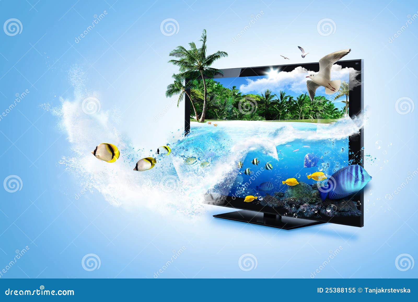 3D TV - feel the nature stock image. Image of high, concept - 25388155