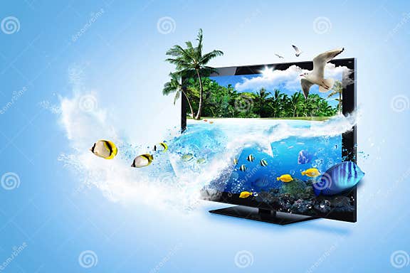 3D TV - feel the nature stock image. Image of high, concept - 25388155