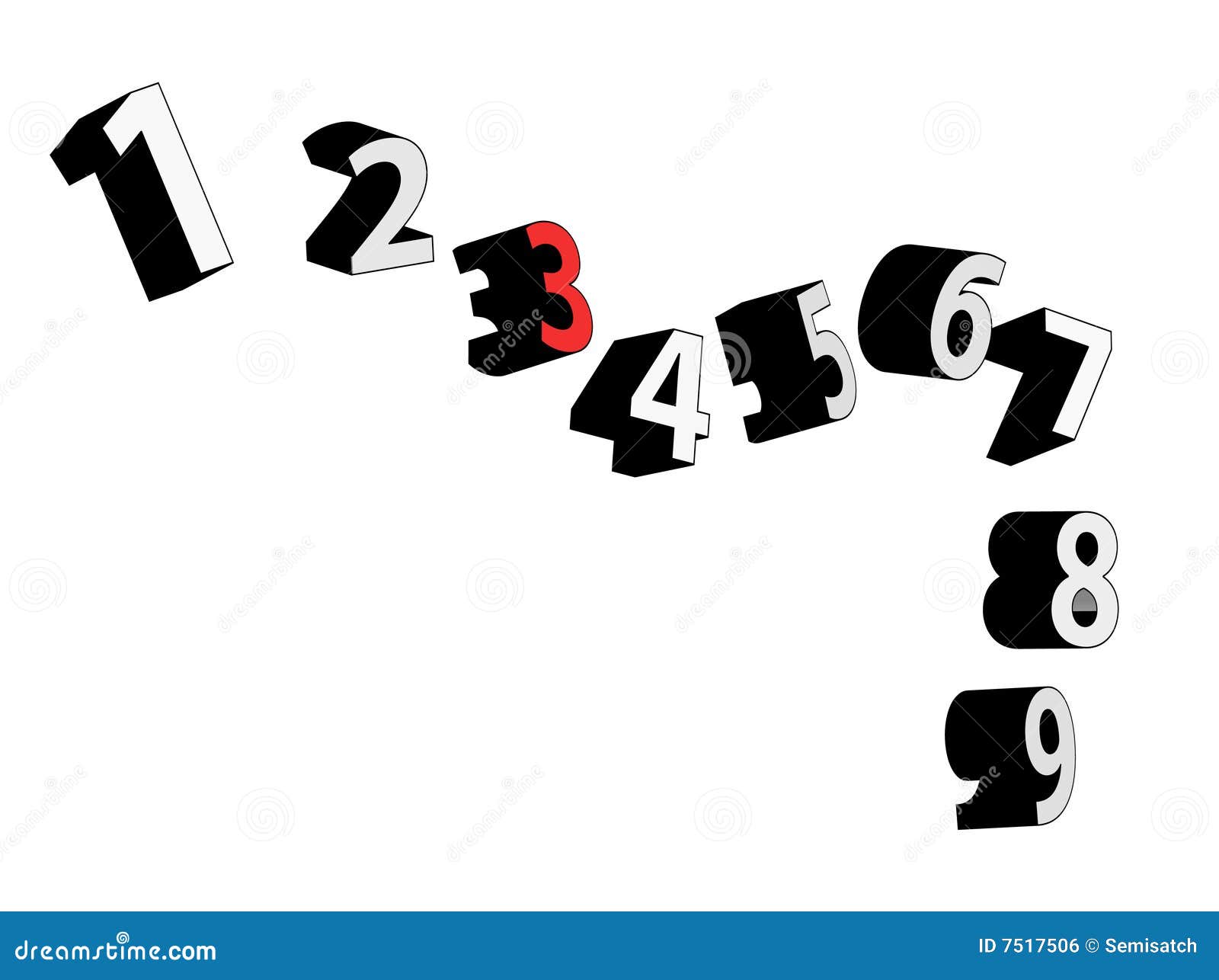 Download 3D Vector Numbers stock vector. Illustration of electronic ...