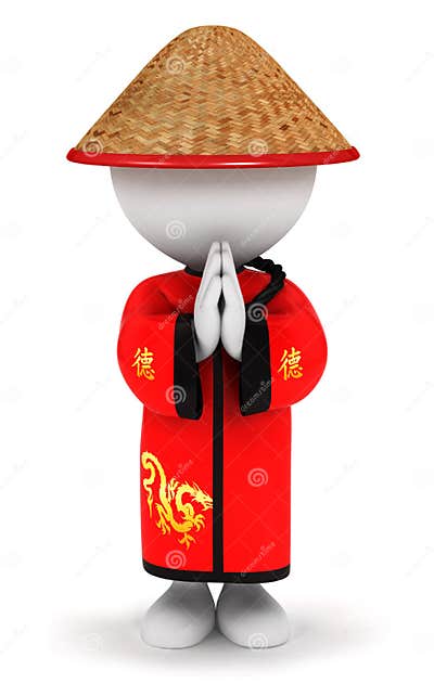 3d white people chinese stock illustration. Illustration of tradition ...