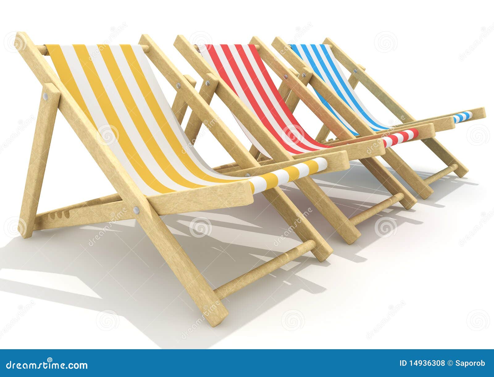 3d wooden deck chairs stock illustration. Image of front ...