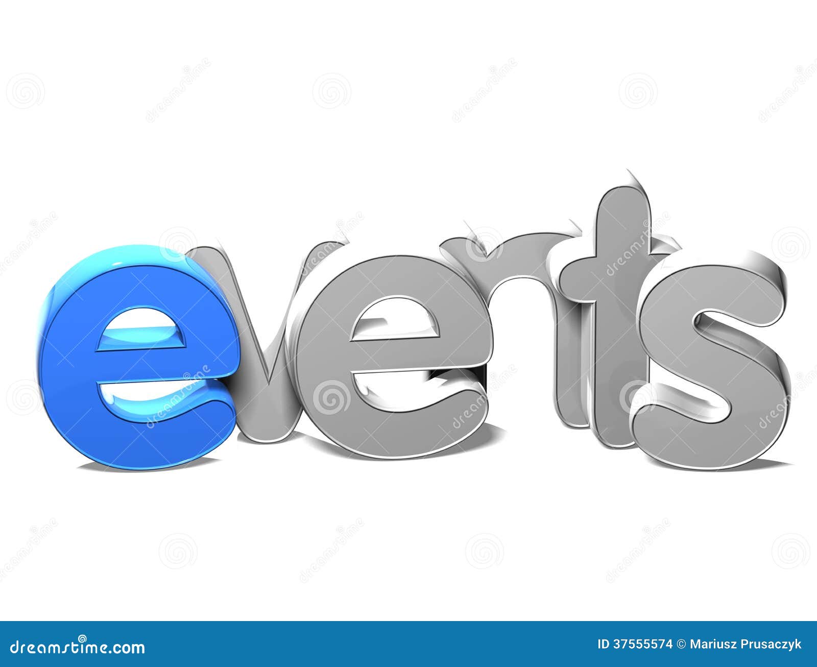3d word events on white background
