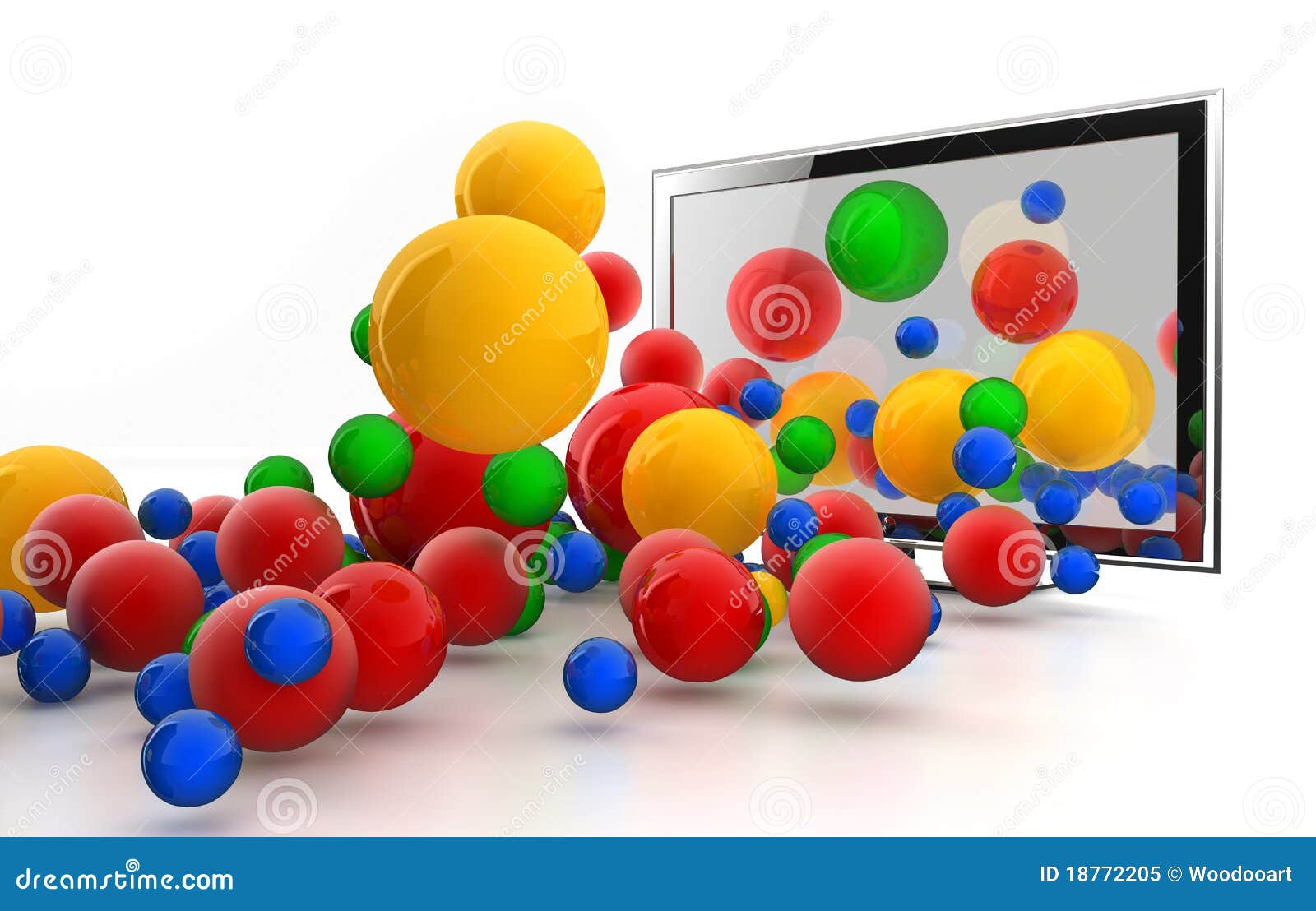 3D World Jumping from LED TV Stock Illustration Illustration of