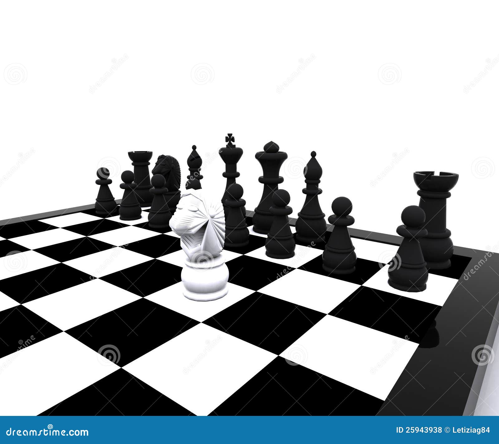 Peça de xadrez branca cavalo 3d no fundo branco jogo de tabuleiro peça de  xadrez 3d rendervector