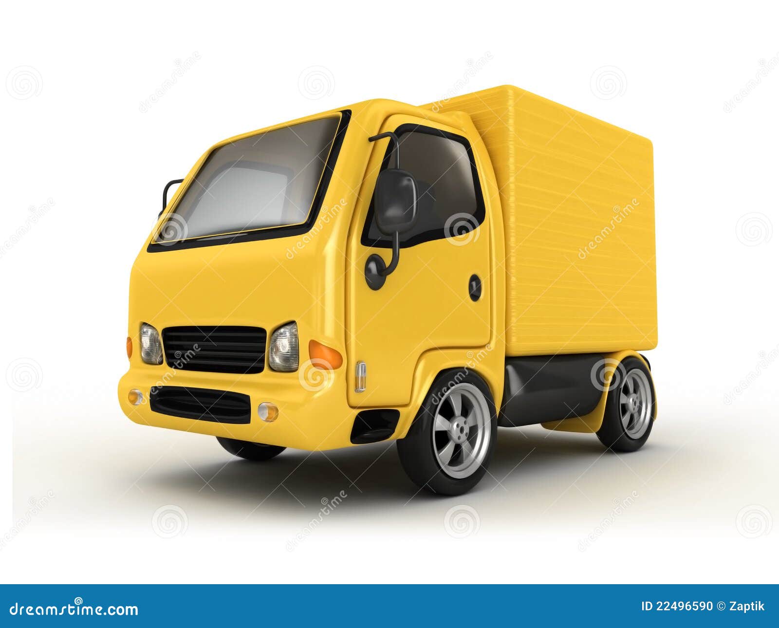 3D Yellow Van isolated. Yellow Van isolated 3d rendered