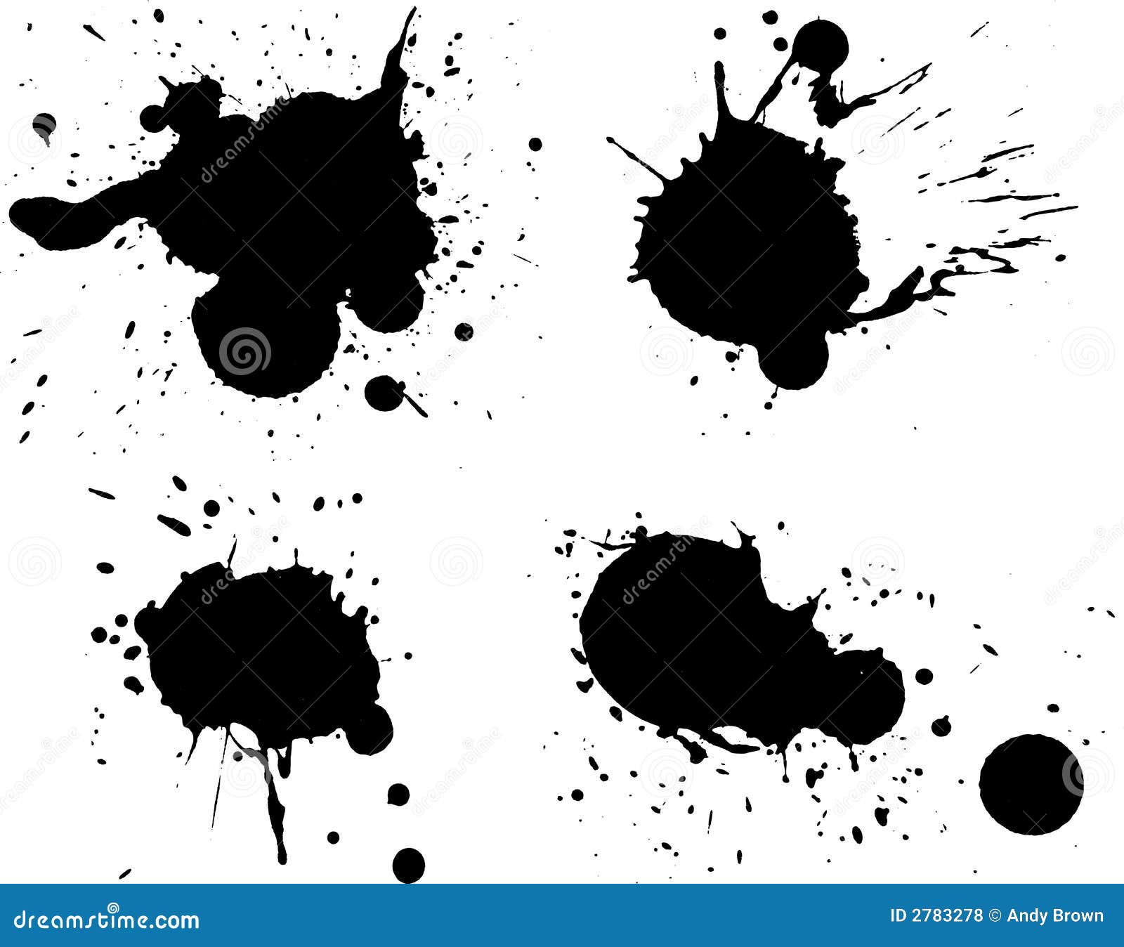 4 black splats