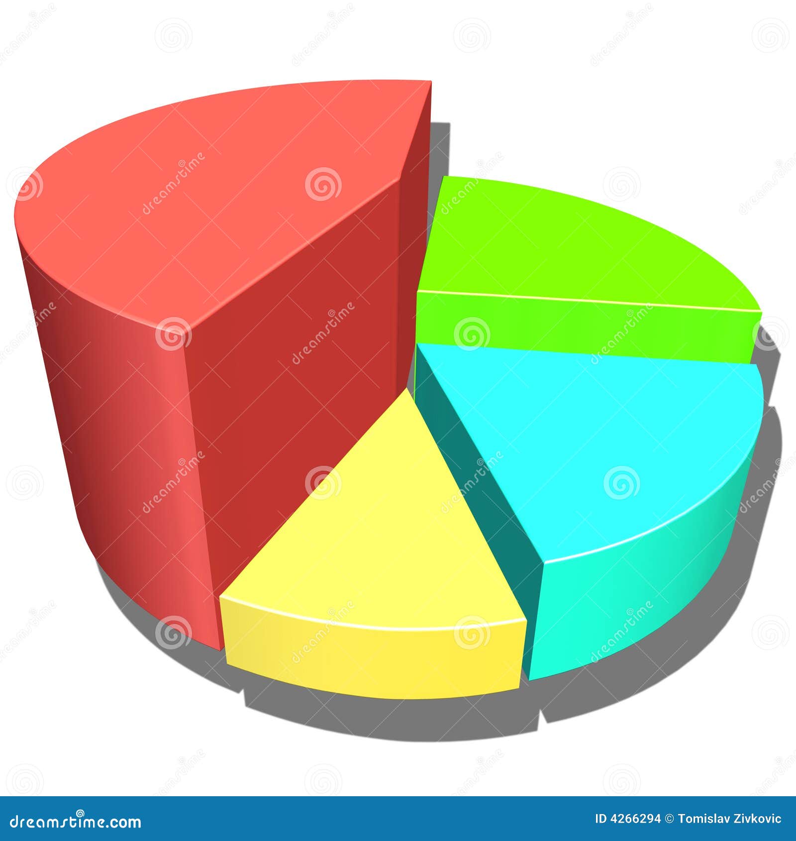 4 Stücke 3D Torte-Diagramm Stockbilder - Bild: 4266294