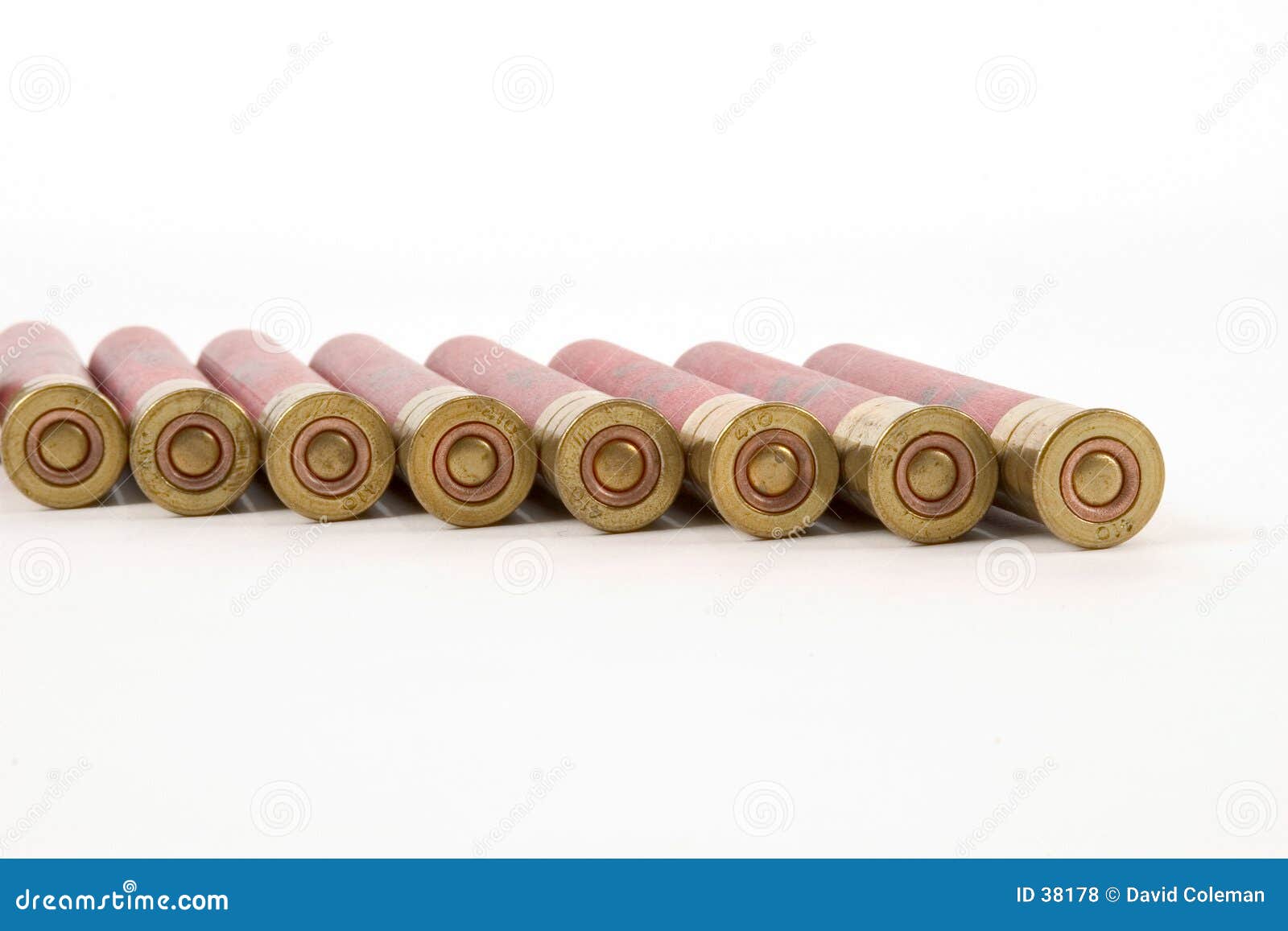 410 Shotgun Shells, Brass End View Stock Photo - Image of primers, boom:  38178