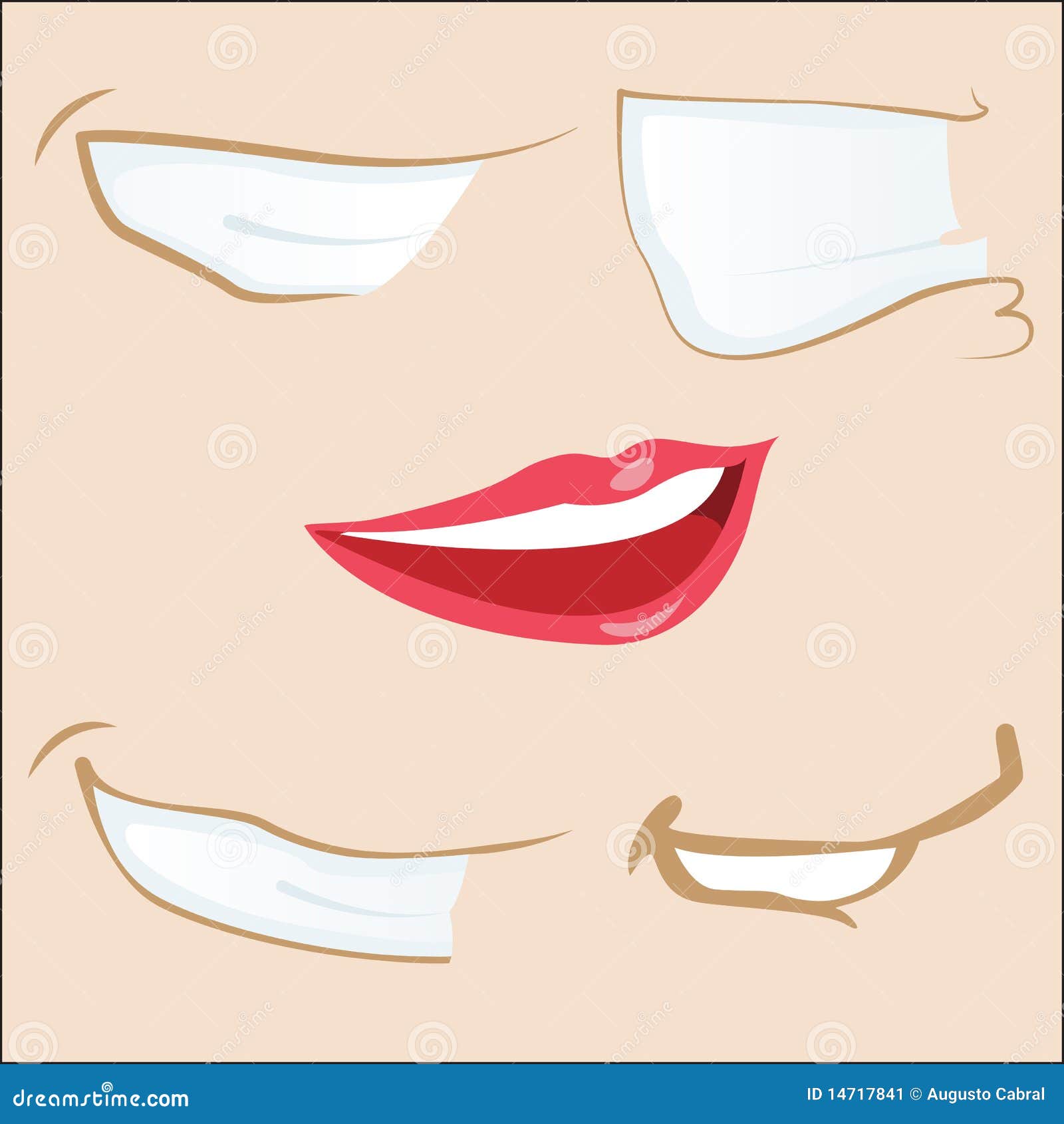 5 cartoon mouths. stock vector. Illustration of cartoon 14717841