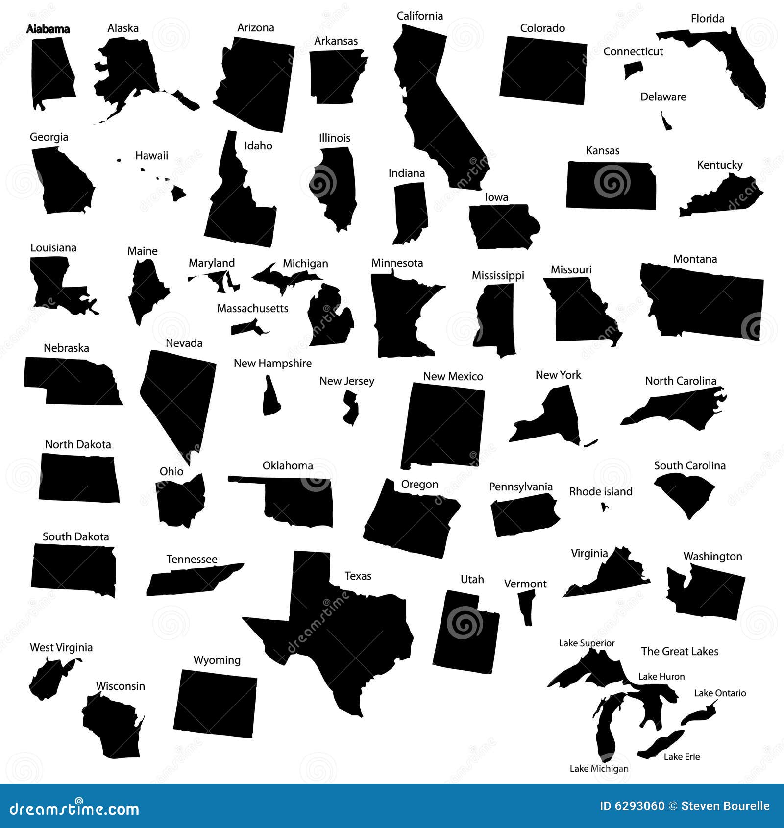 50 States stock vector. Image of illustration, florida - 6293060