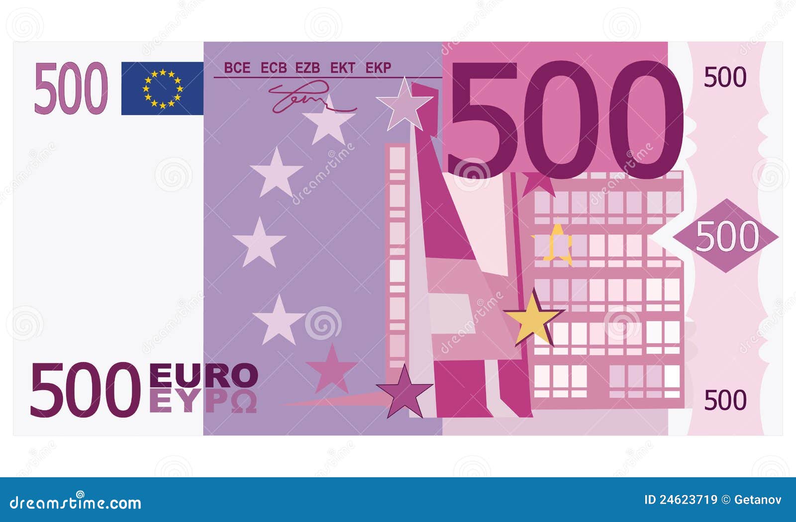 500 euro stock vector. Illustration of five, banknote ...