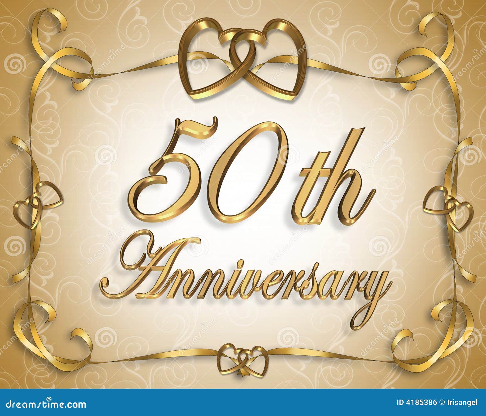 50th wedding anniversary card stock illustration