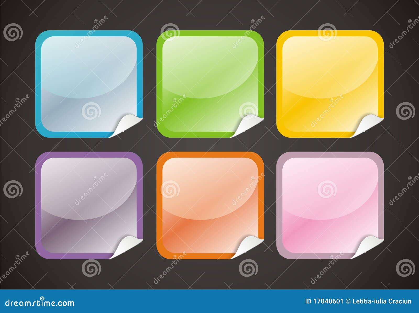 6 glossy web buttons
