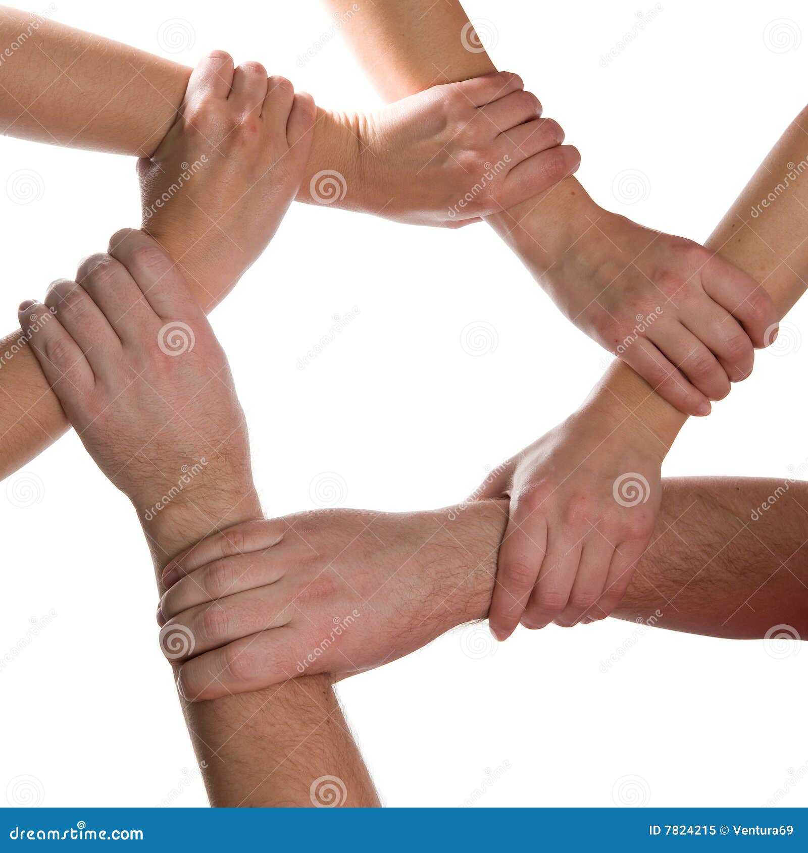 6 Hands Connected Royalty Free Stock Photo - Image: 7824215