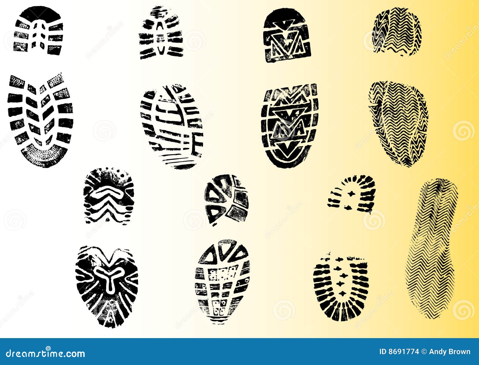 8 Detailed Shoeprints stock vector. Illustration of mark - 8691774