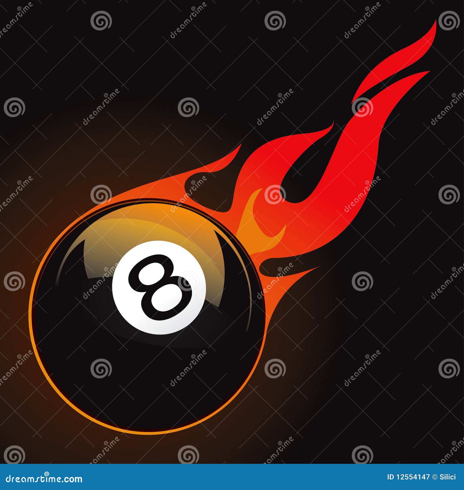 8 pool fire ball stock vector. Illustration of black - 12554147