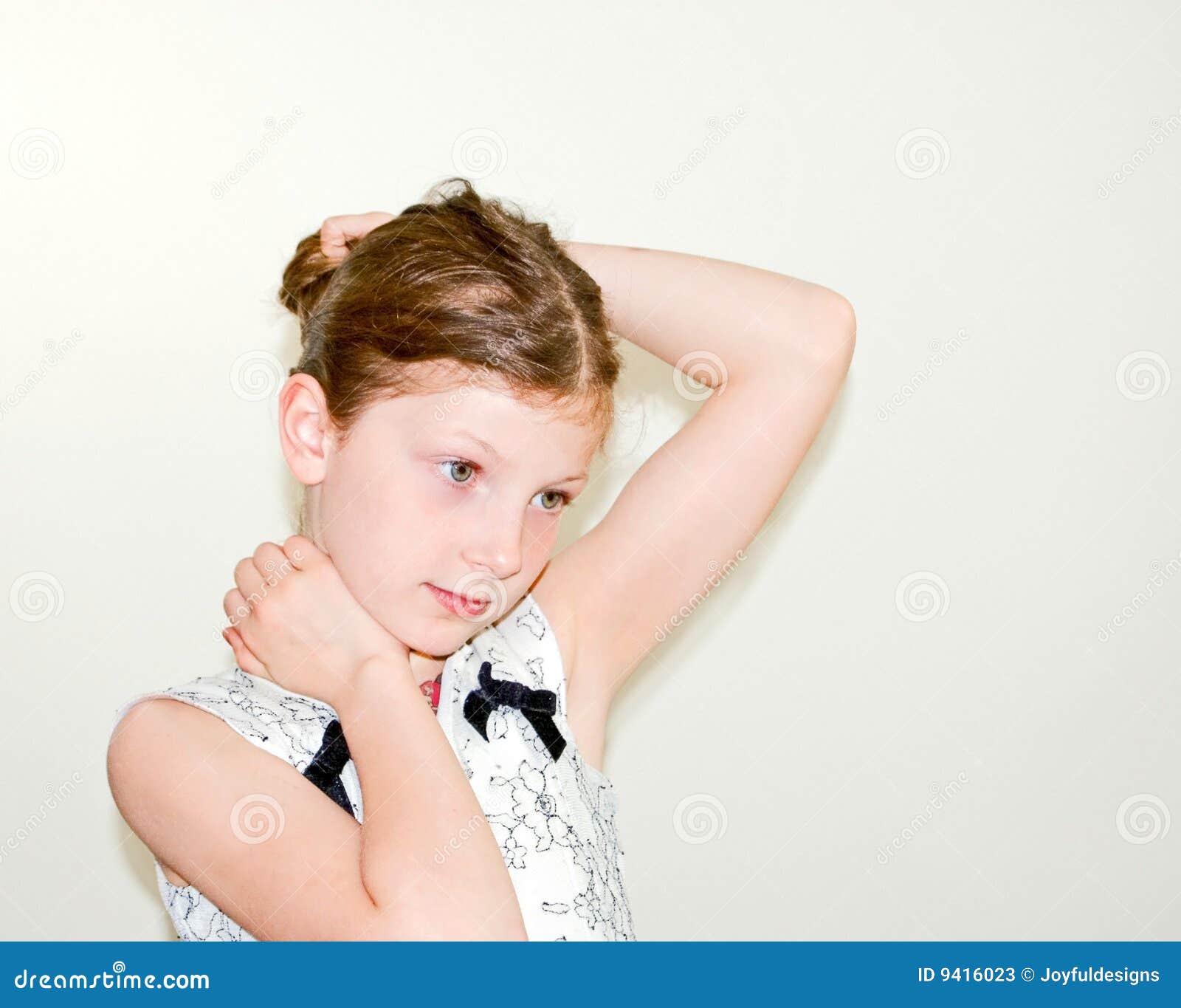 8 Year Old Girl Playing with Her Hair Stock Image - Image of hair,  horizontal: 9416023