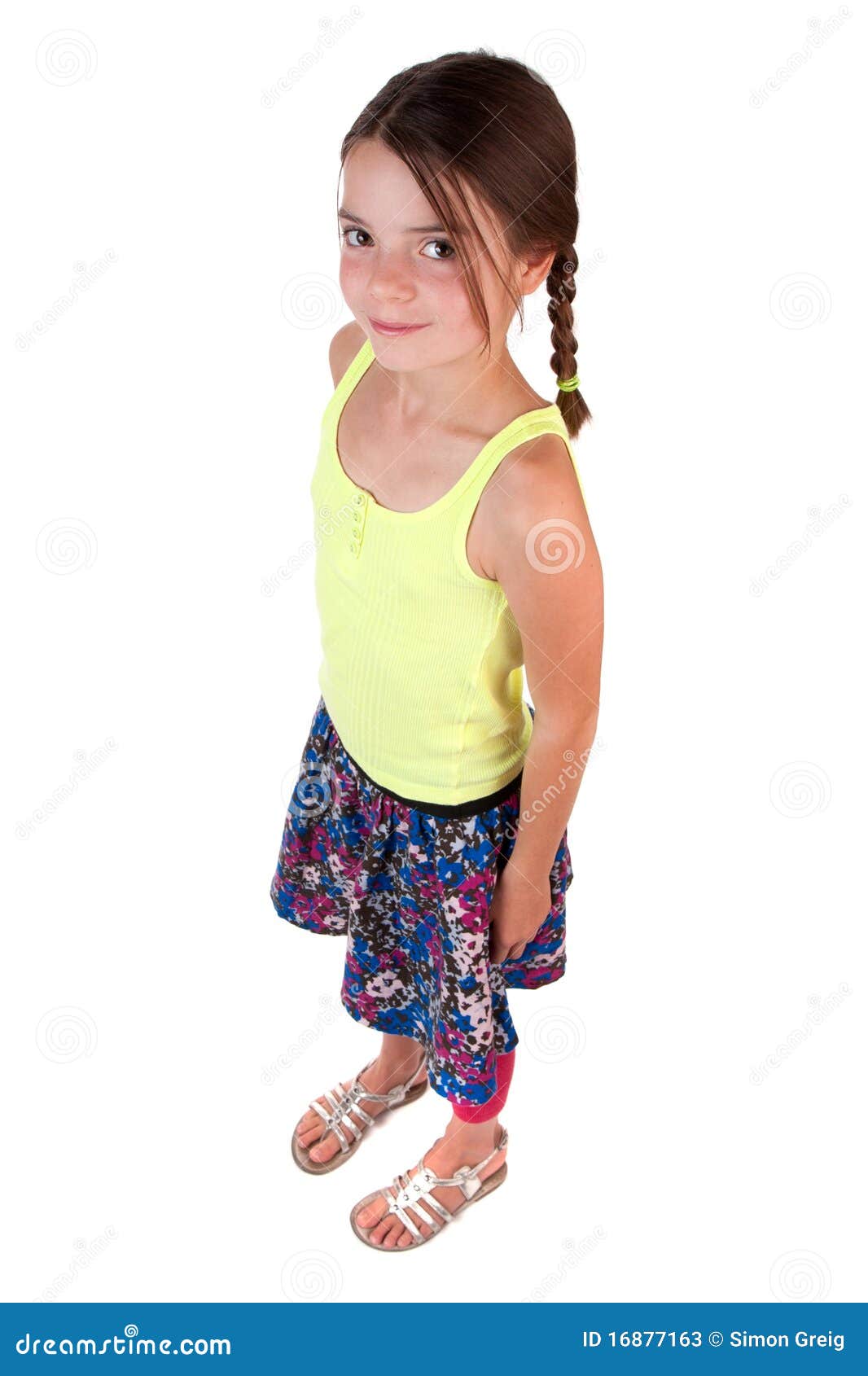 9 Year Old Girl Looking Up stock image. Image of length - 16877163