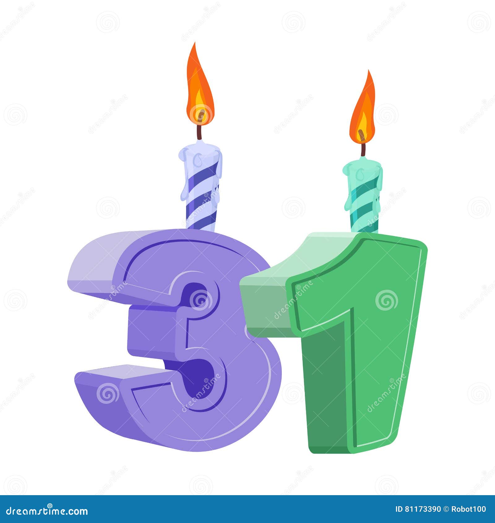 Cumpleaños De 1 Año Figuras Con La Vela Festiva Para La Torta Del Día De  Fiesta O Ilustración del Vector - Ilustración de vacaciones, cuatro:  81152526
