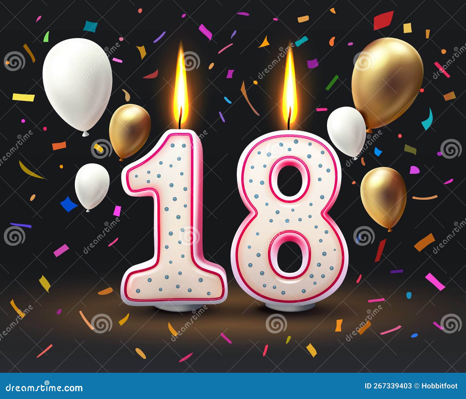 Feliz Cumpleanos 18 Feliz Cumpleaños 18 En Español Tarjeta De Felicitación  Con Velas Blancas En Forma