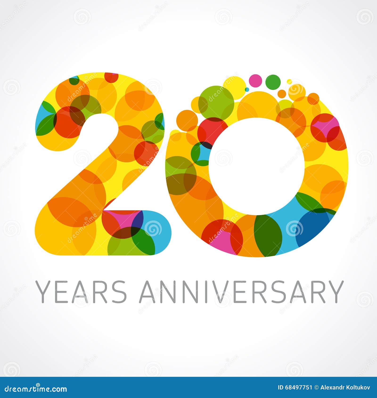 20 Anos Del Aniversario De Logotipo Colorido Del Circulo