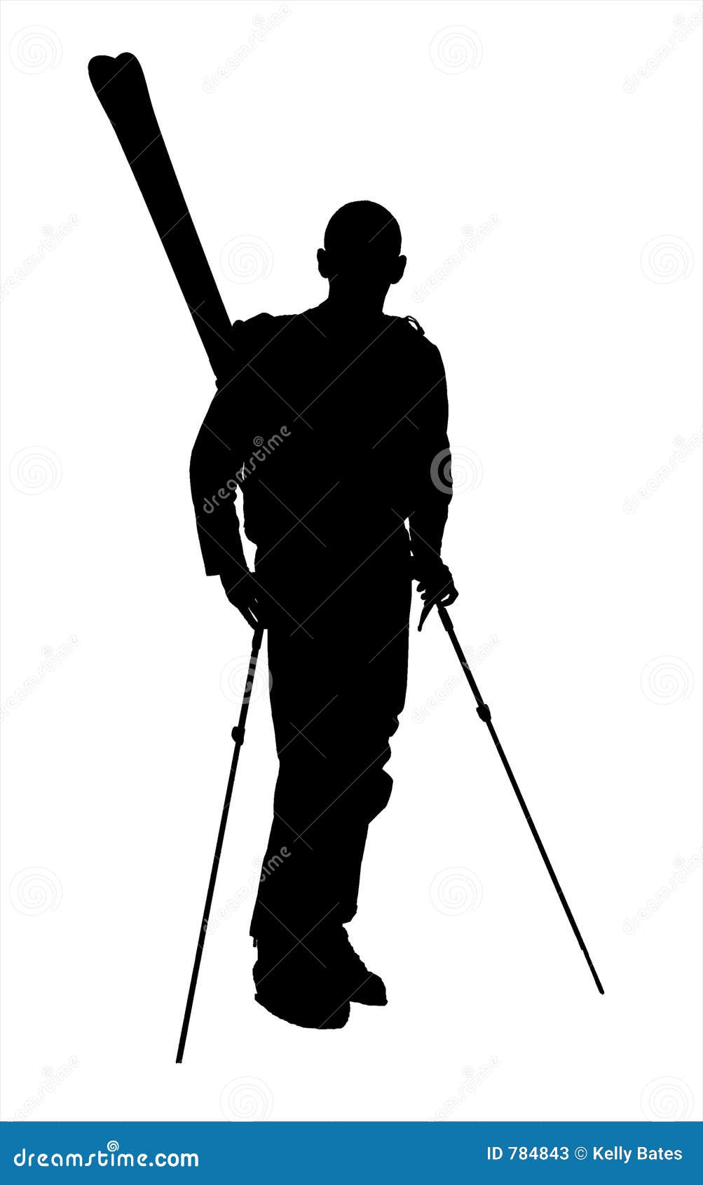A13 Hiking Skier Silhouette Stock Image Image 784843