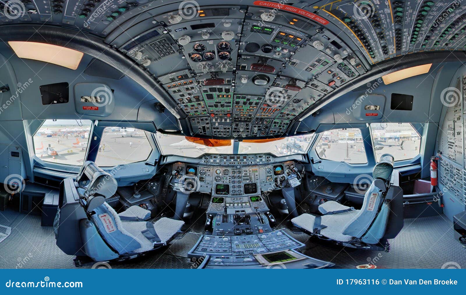 A300 jetliner cockpit brede hoek