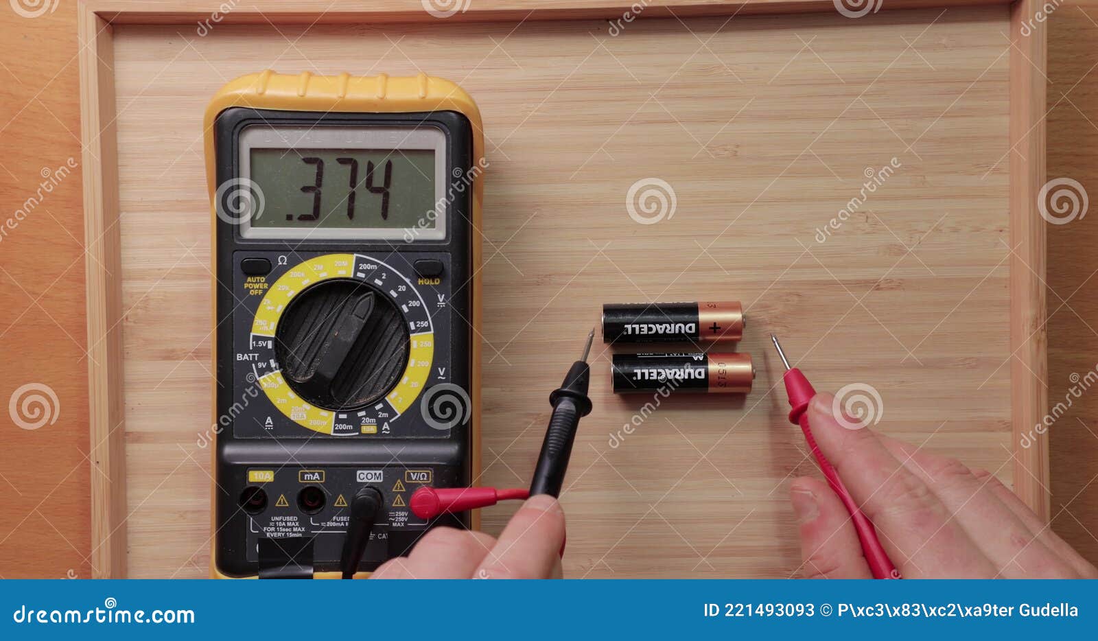 AA Battery Cells Voltage Checking Stock Video Video of experiment