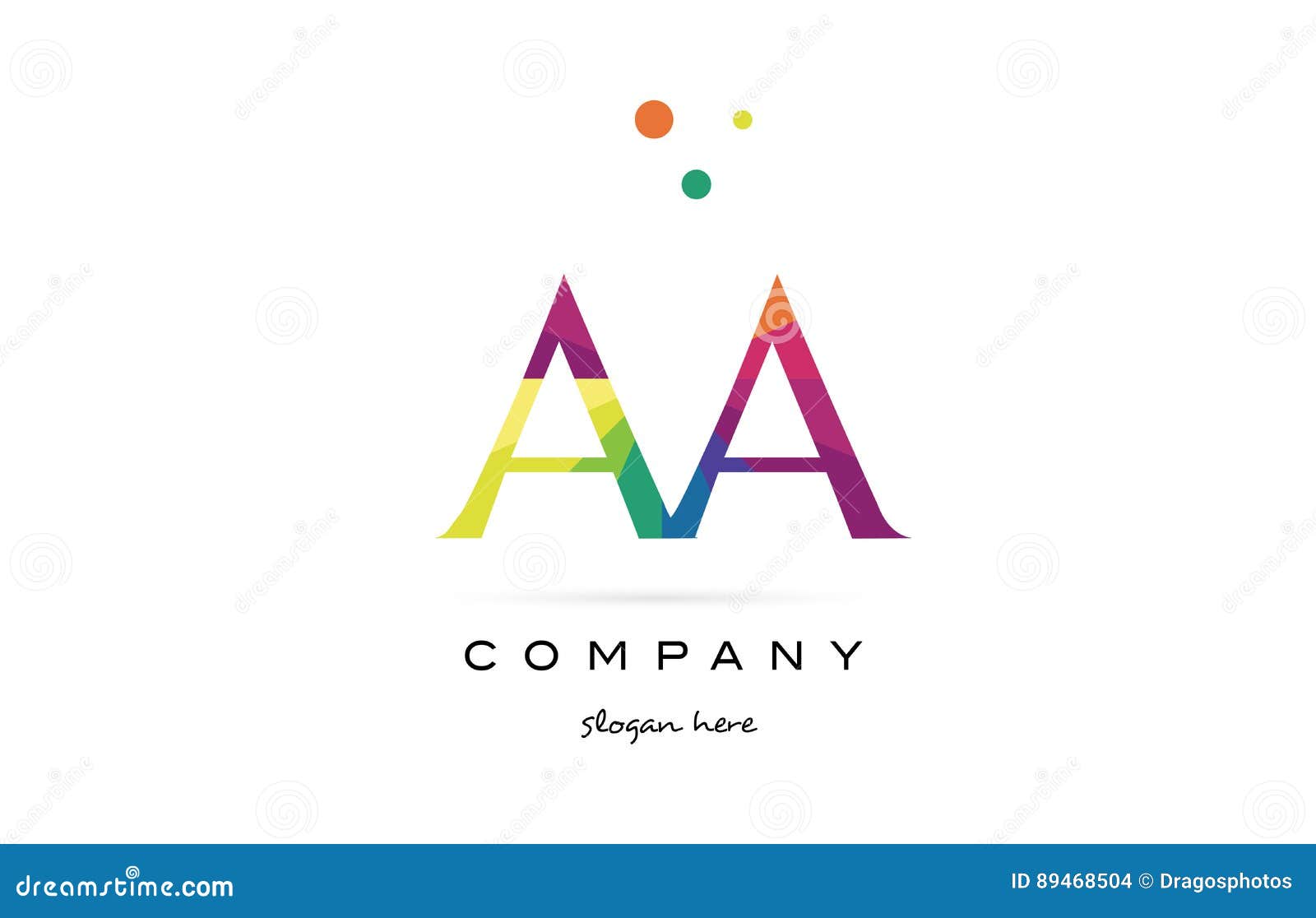 P alphabet letter rainbow colored logo company icon design, Stock vector