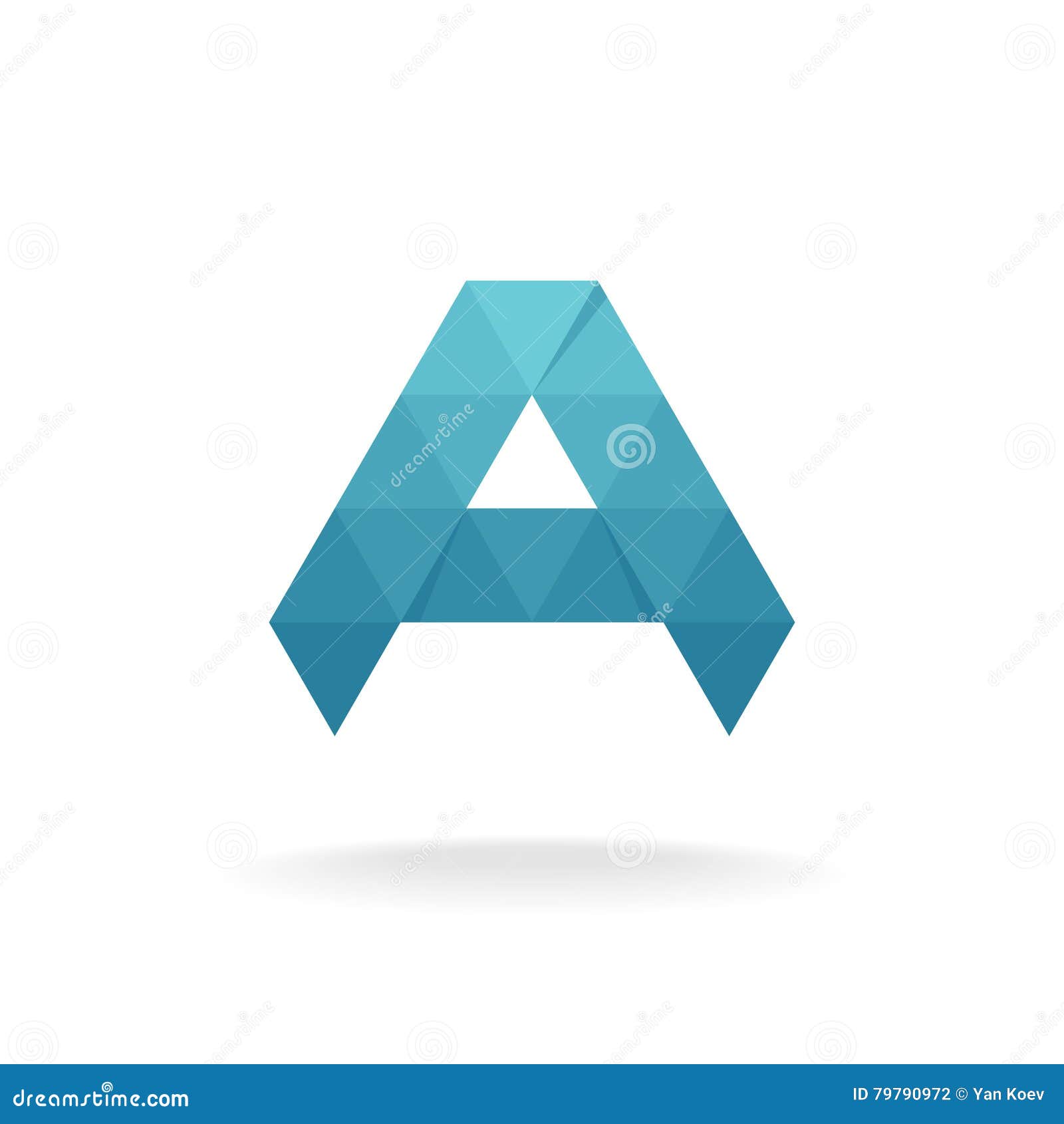Aa Letter Logo Template. Triangle Polygons Style. Stock Vector ...
