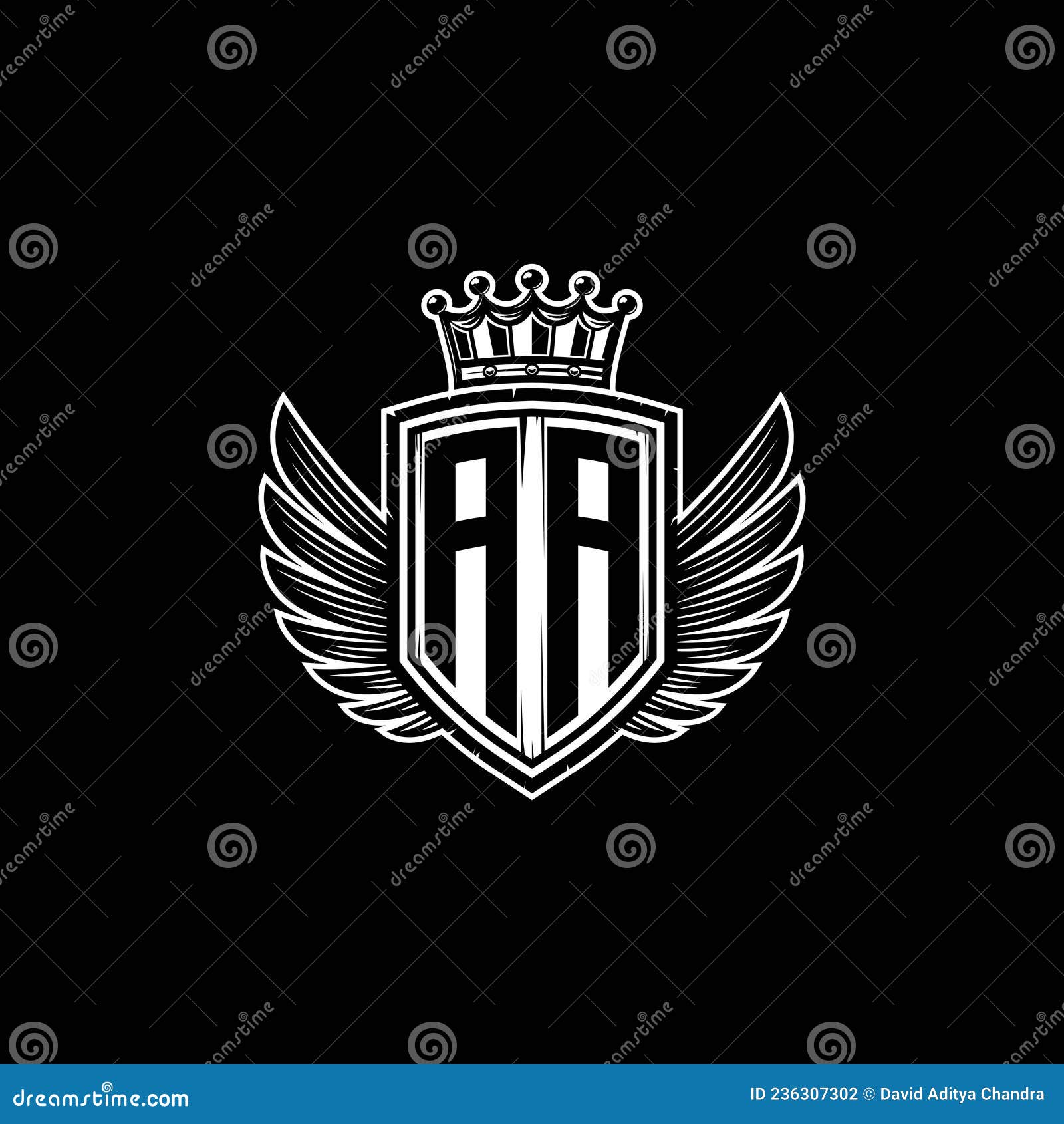 Letter aw logo monogram emblem style with crown Vector Image