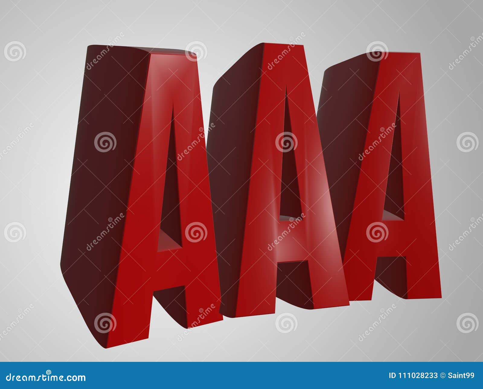 aaa 3d render word text