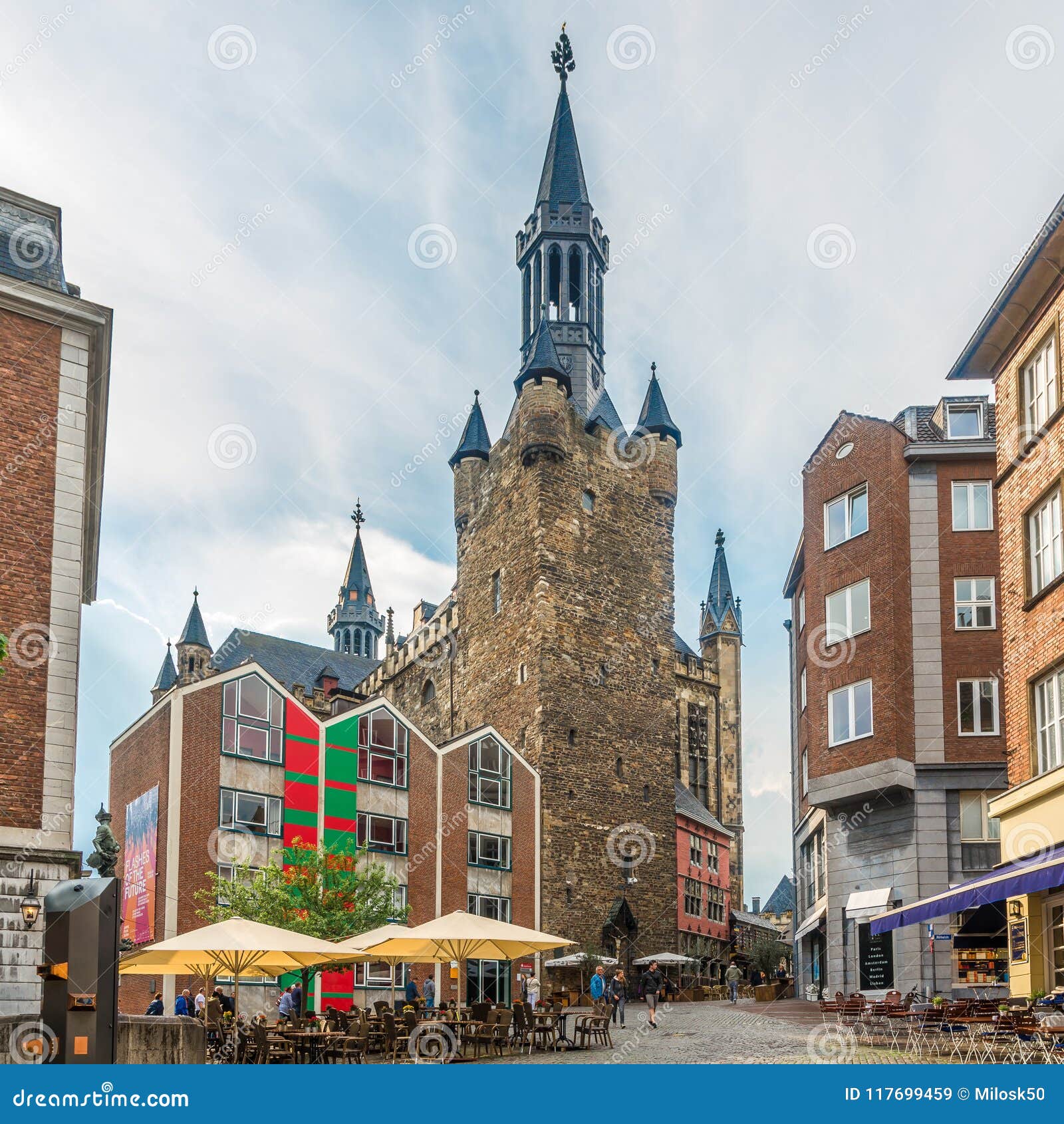 Berouw Blokkeren China In the Streets of Aachen - Germany Editorial Stock Image - Image of  streets, tower: 117699459