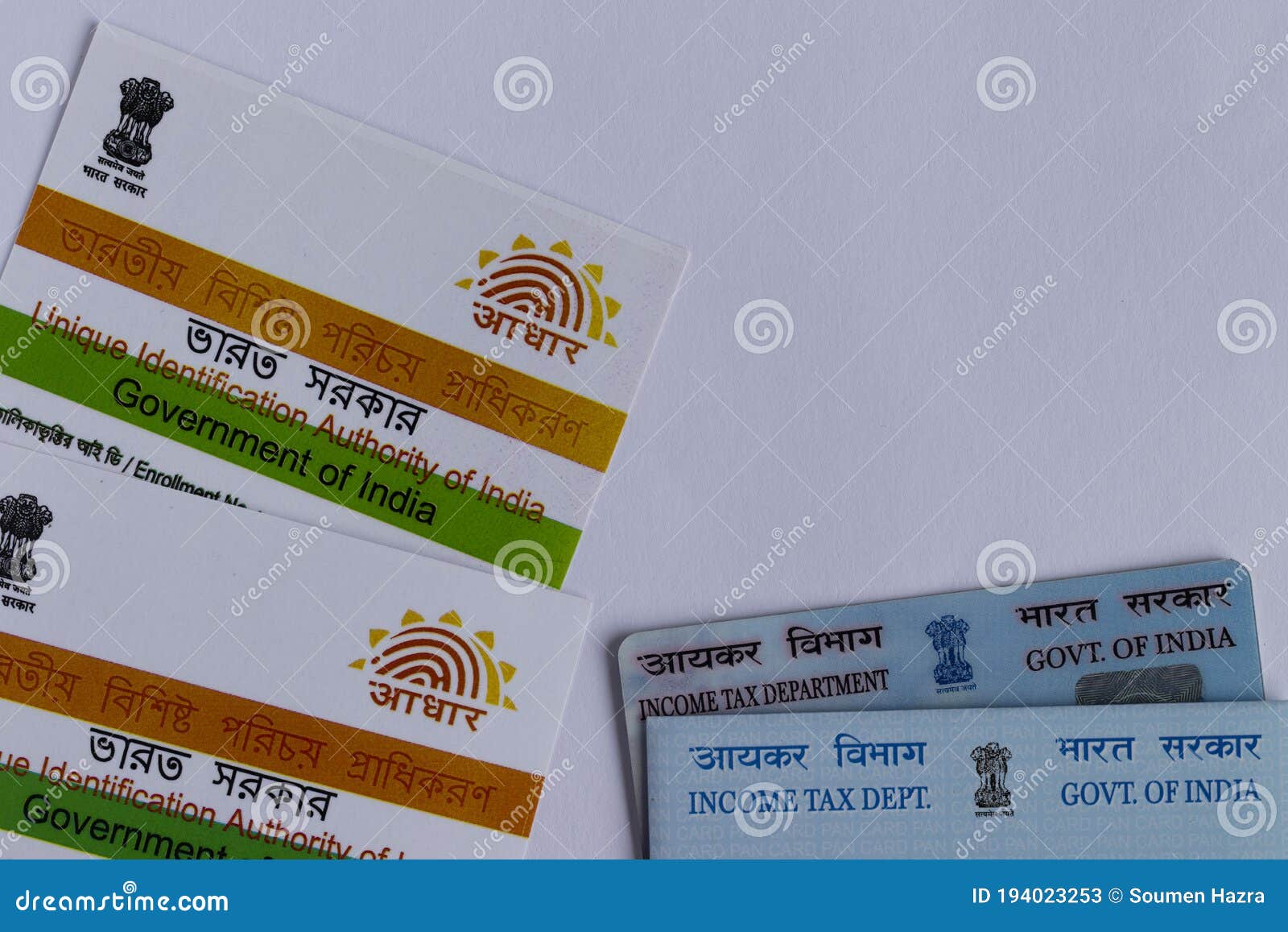 Aadhaar and PAN cards editorial stock photo. Image of shot - 194023253
