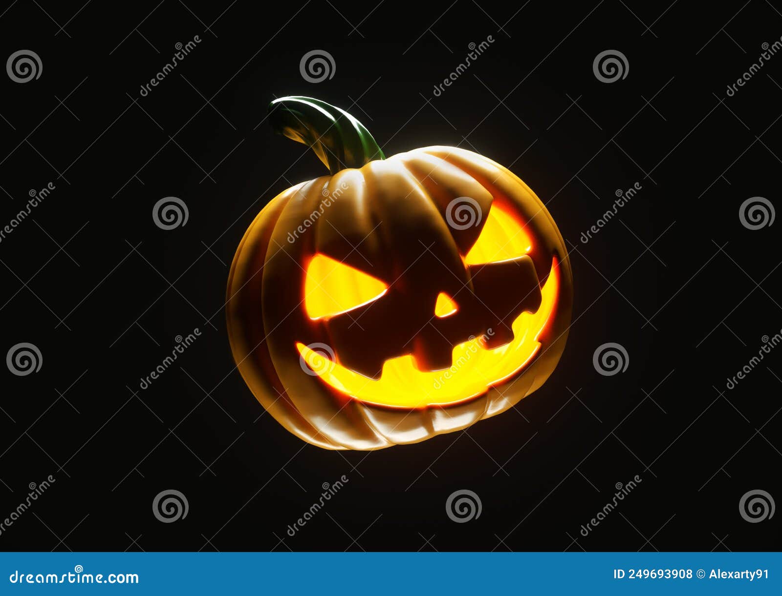 Abóbora De Halloween Com Cara Assustadora 3d Render Imagem