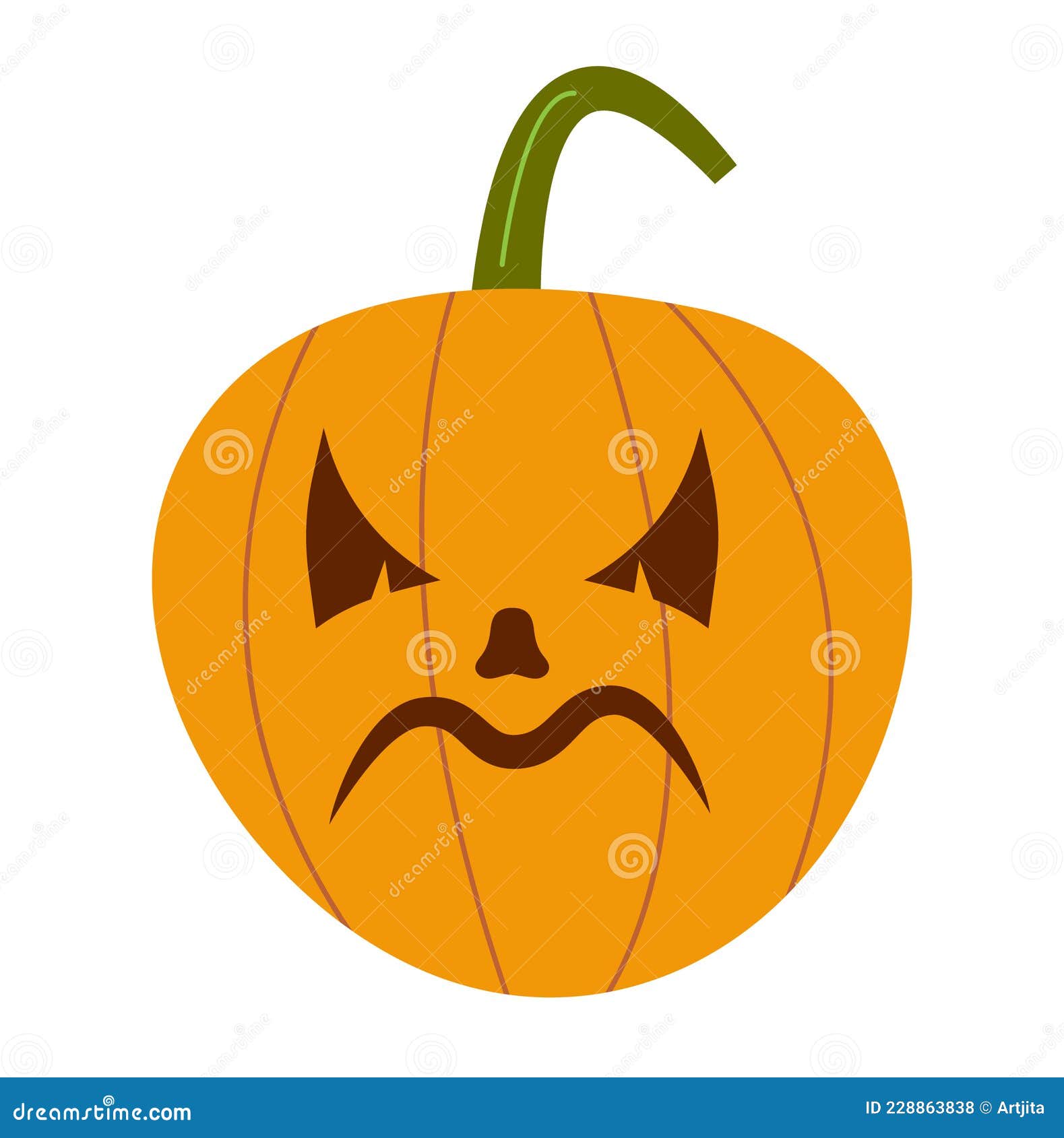 Vetores de Cara De Abóbora De Halloween Assustadora Vector Design