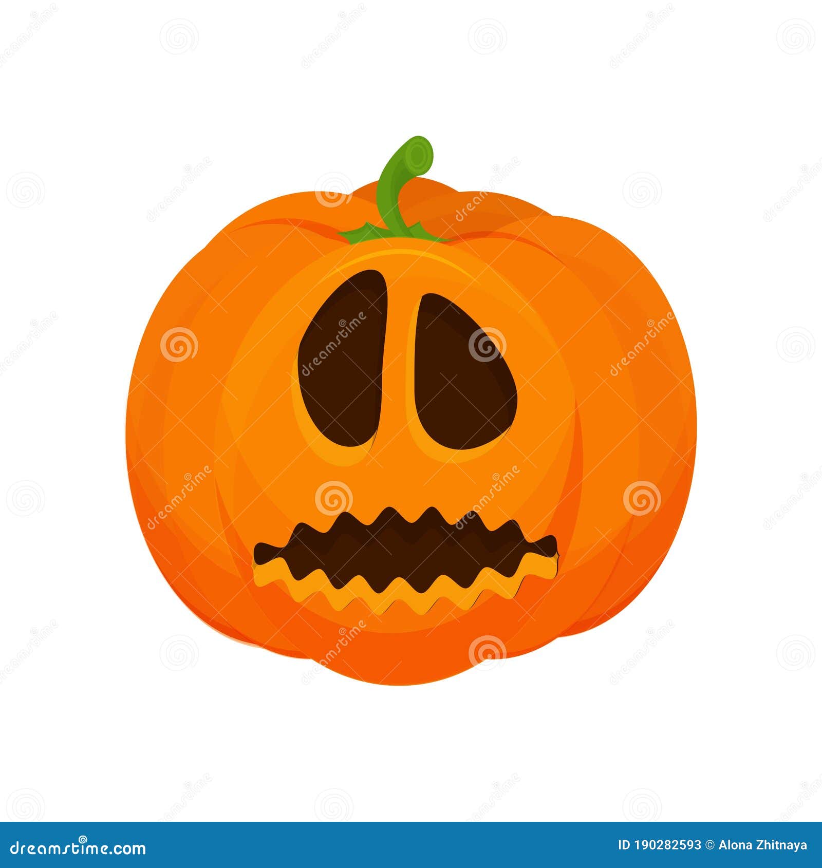 Abóbora Com Cara Assustadora De Halloween Isolada Na Ilustração Do Vetor De  Fundo Branco. Decoração Para Celebração Ilustração Stock - Ilustração de  isolado, assustador: 190282593